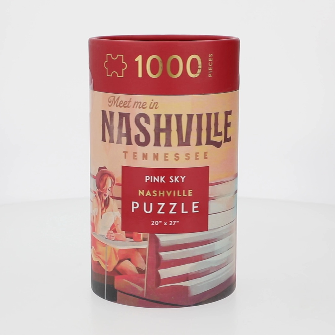Nashville Pink Sky Puzzle 1000 Piece Cylinder Tube Gift Jigsaw