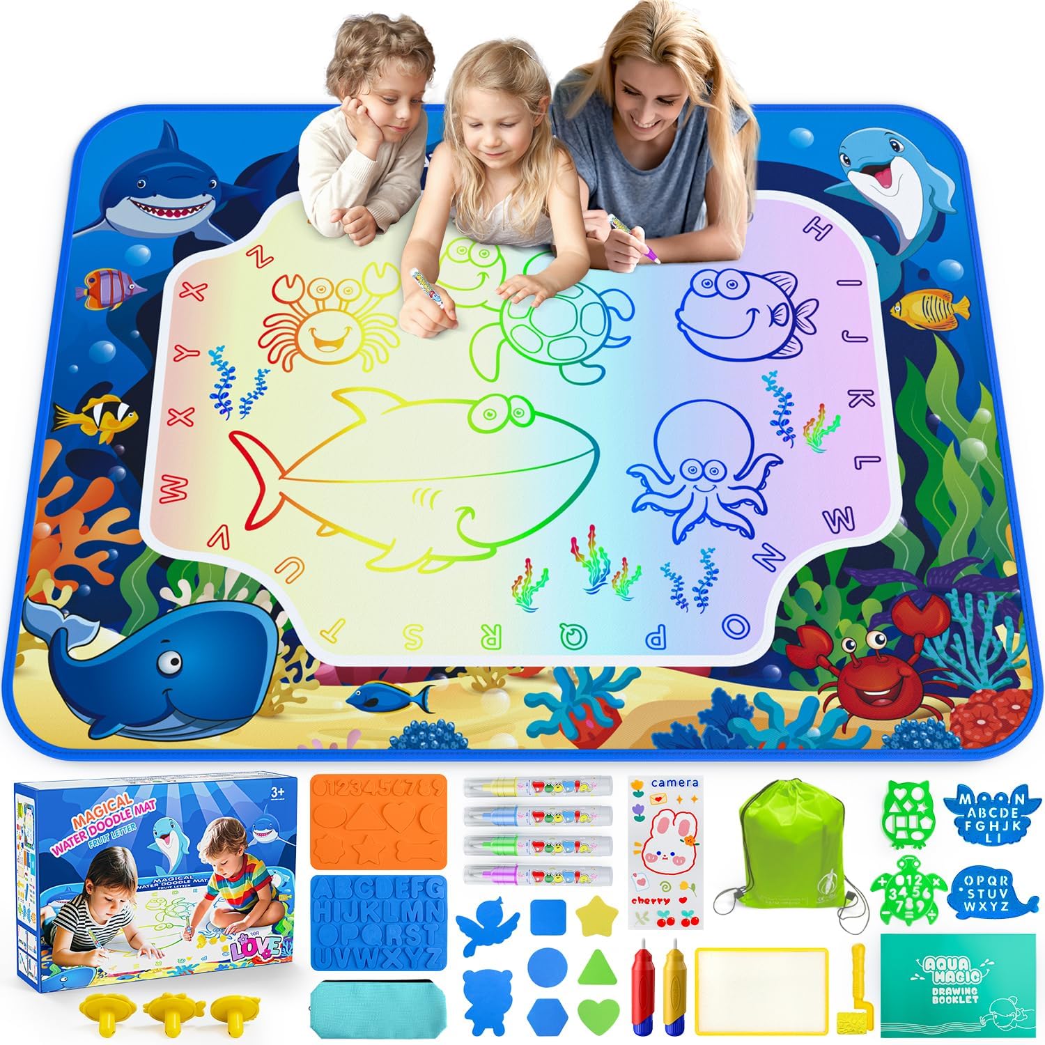 HXFOU Water Doodle Mat for Kids, Mess Free Coloring Painting Toy, Gift ...