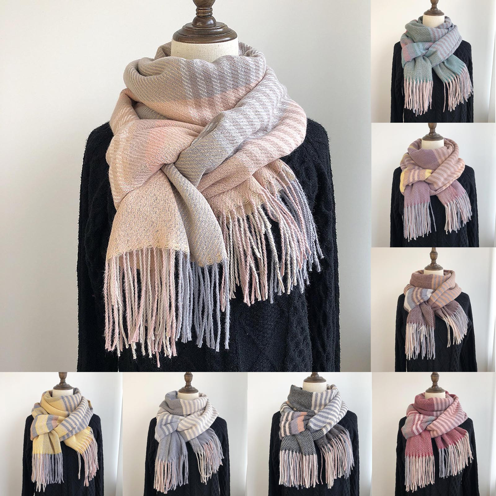 thumbnail video image 2 of GZWYHT Scarves for Women Lightweight,Scarves Women Fall Winter Scarf Classic Scarf Warm Soft Large Blanket Wrap Shawl Scarves Neck Scarf,Clearance,Womens Scarves A, 2 of 4