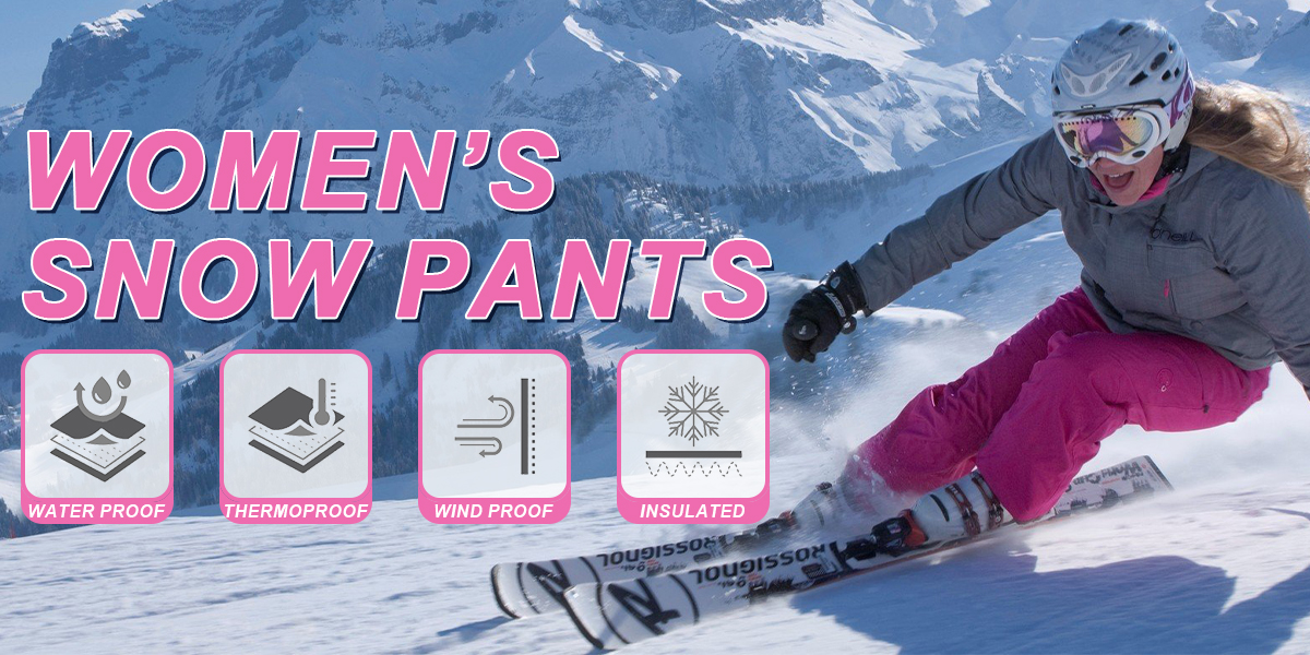 thumbnail video image 2 of Womens Snow Ski Fleece Lined Pants Waterproof Insulated Softshell Snowboard Pants Hiking Outdoor Zipper Bottom Leg navy blue XXL, 2 of 7