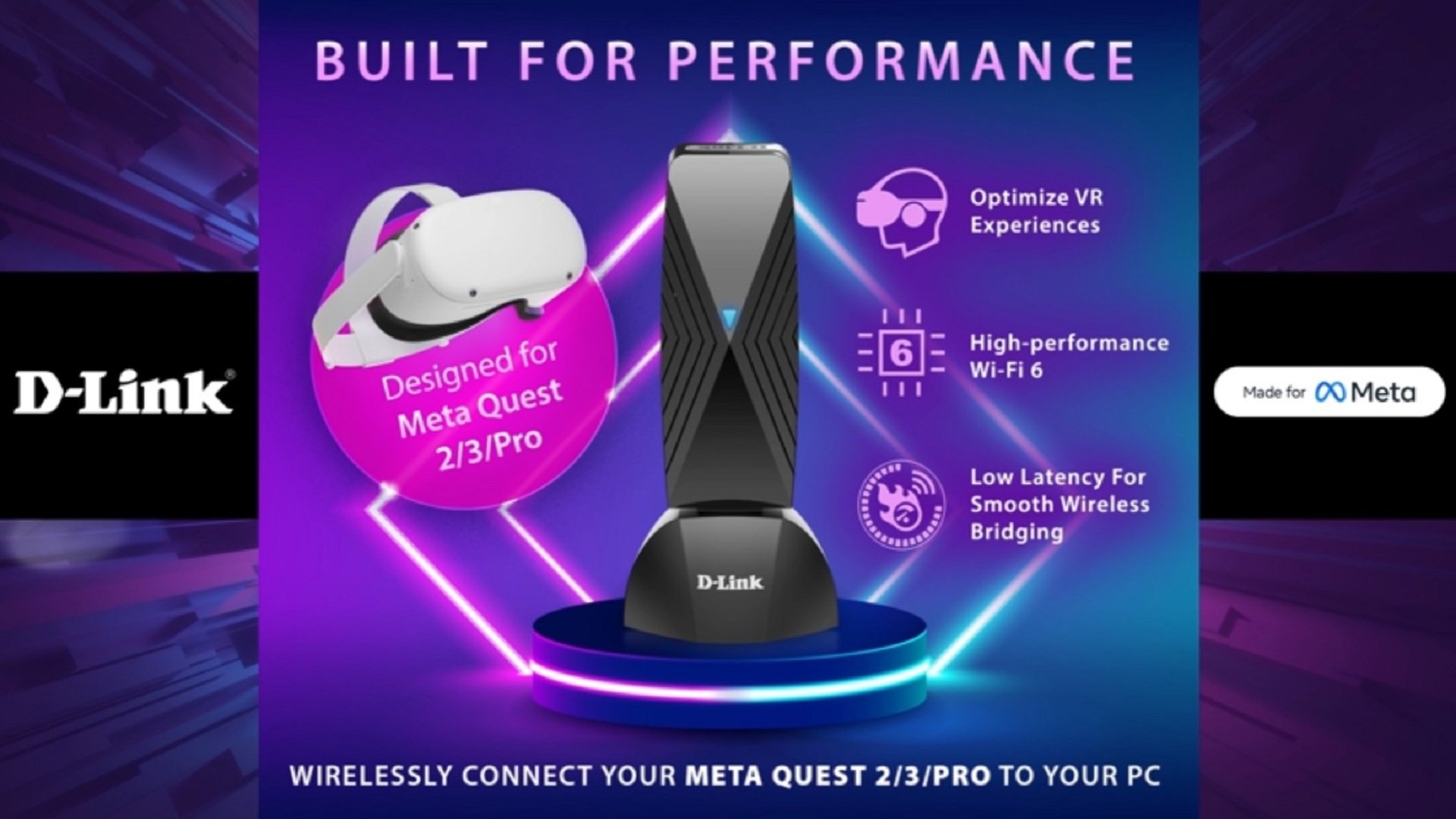 thumbnail video image 2 of D-Link VR Air Bridge - Dedicated Wireless Connection between Meta Quest 2 [Oculus] and Gaming PC VR for 360? Movement - Powered by Quest Link Software (DWA-F18), 2 of 10