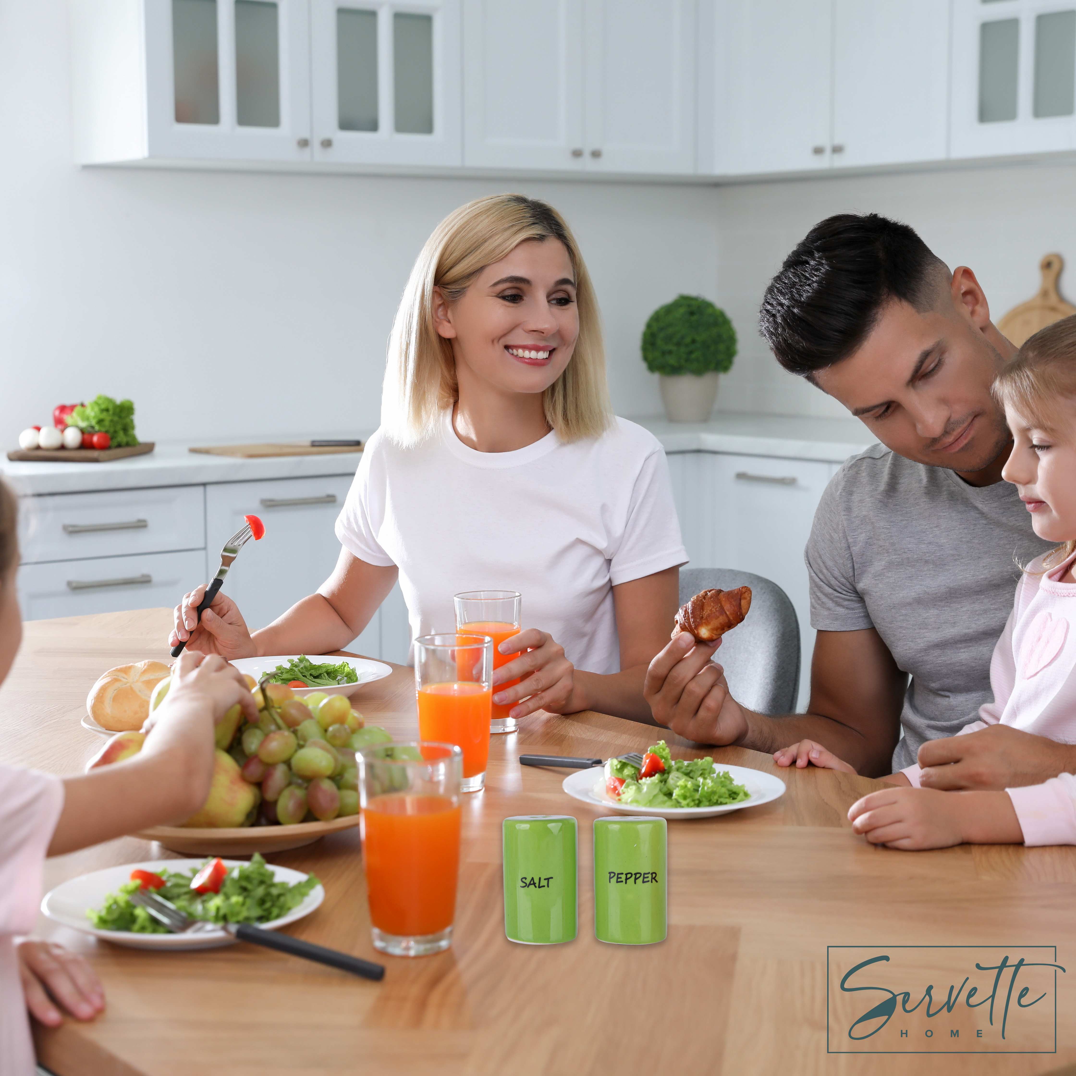 thumbnail video image 2 of Servette Home Green Salt & Pepper Shakers Ceramic - Set of 2, 2 of 6