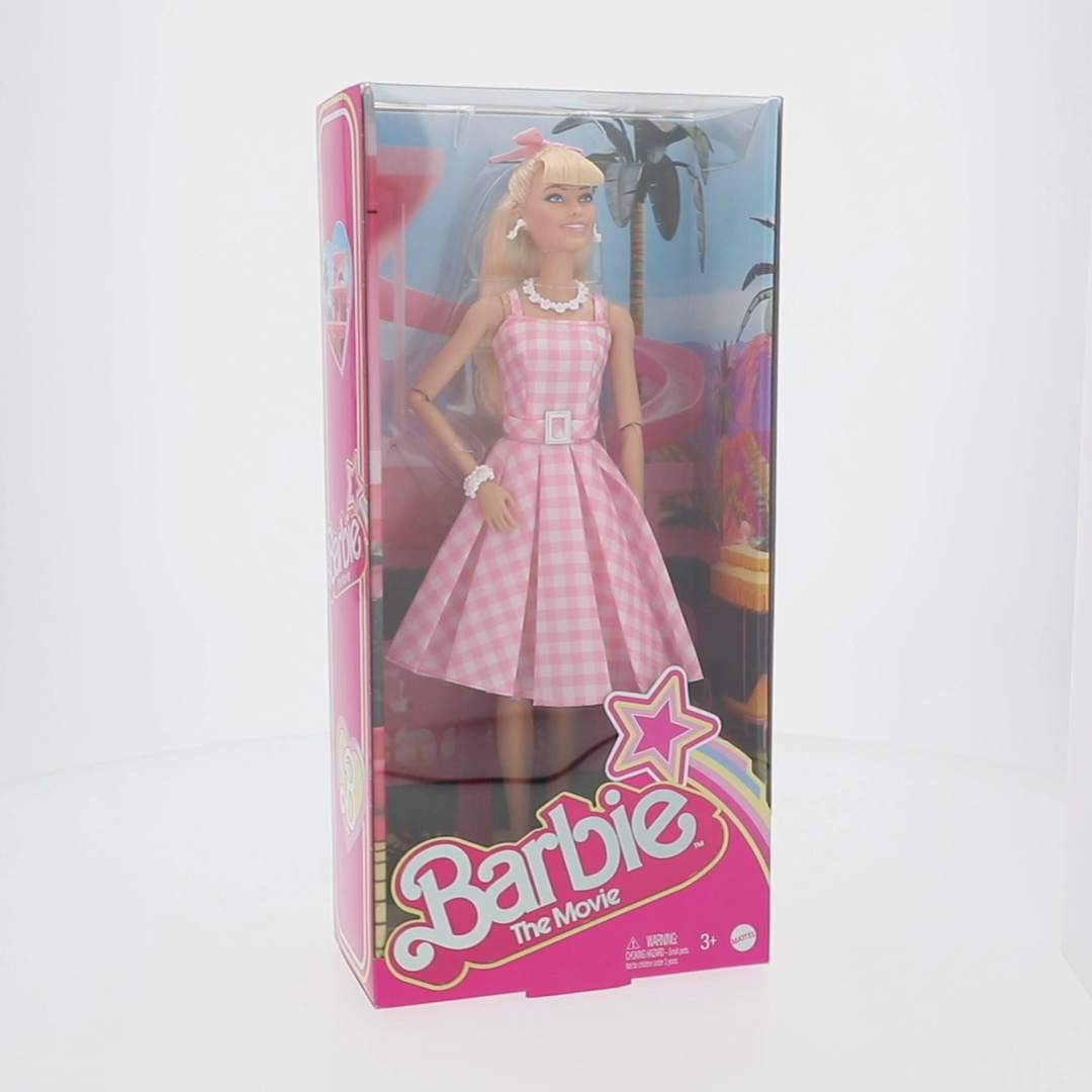 open lace back dress Pink Plaid Straps Barbie Dress – Ohmollydress main image 1
