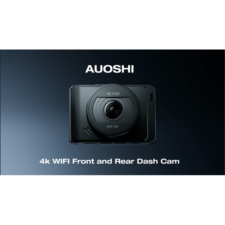 AUOSHI Dash Cam Front and Rear, 4K+1080P Car Camera with Built-in
