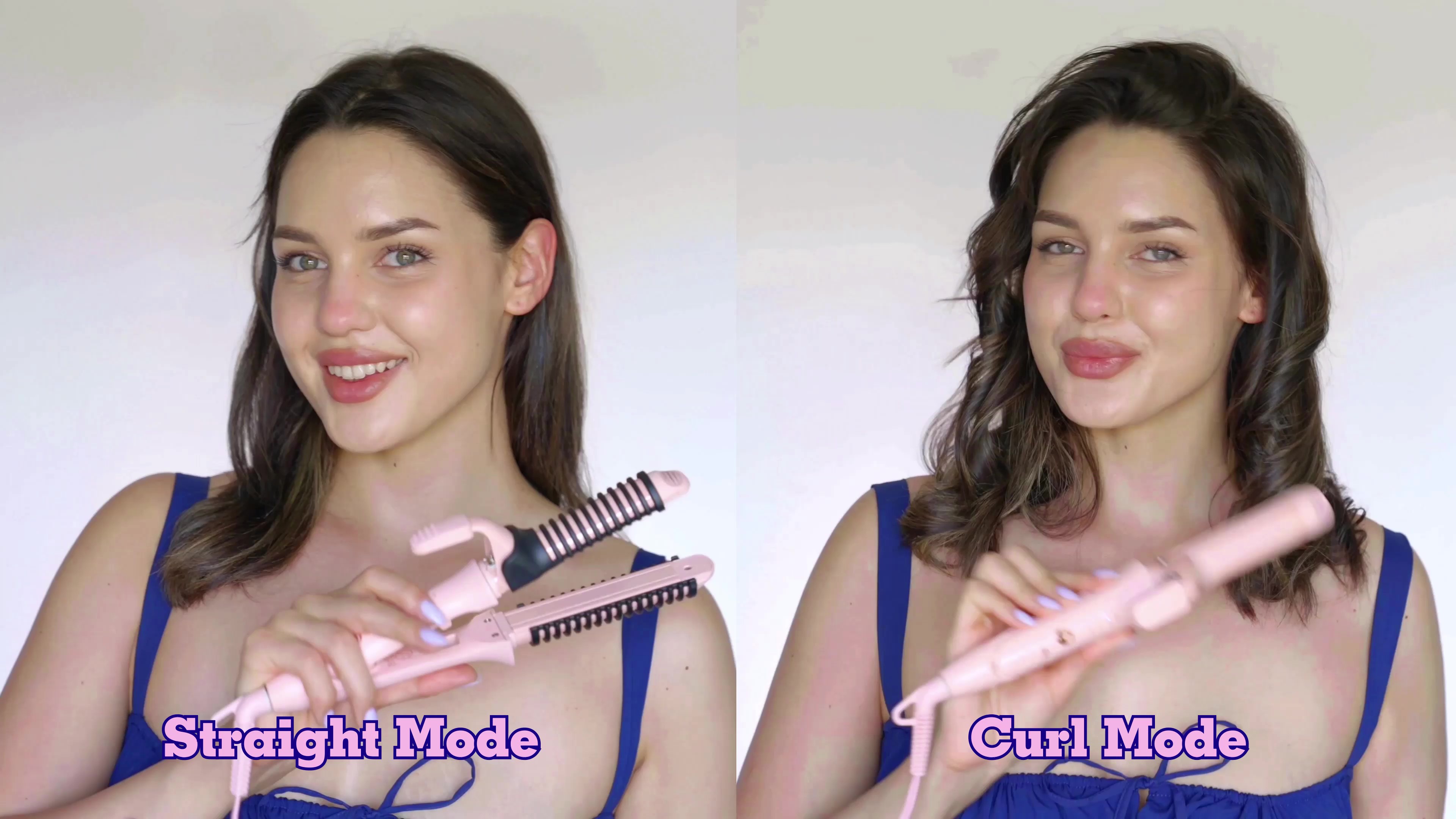 thumbnail video image 2 of Travel Curling Iron,Dual Voltage (100-240V) Curling Iron 1 inch,2 in 1 Hair Straightener and Curler for Short/Shoulder Length Hair(Regular Size), 2 of 7