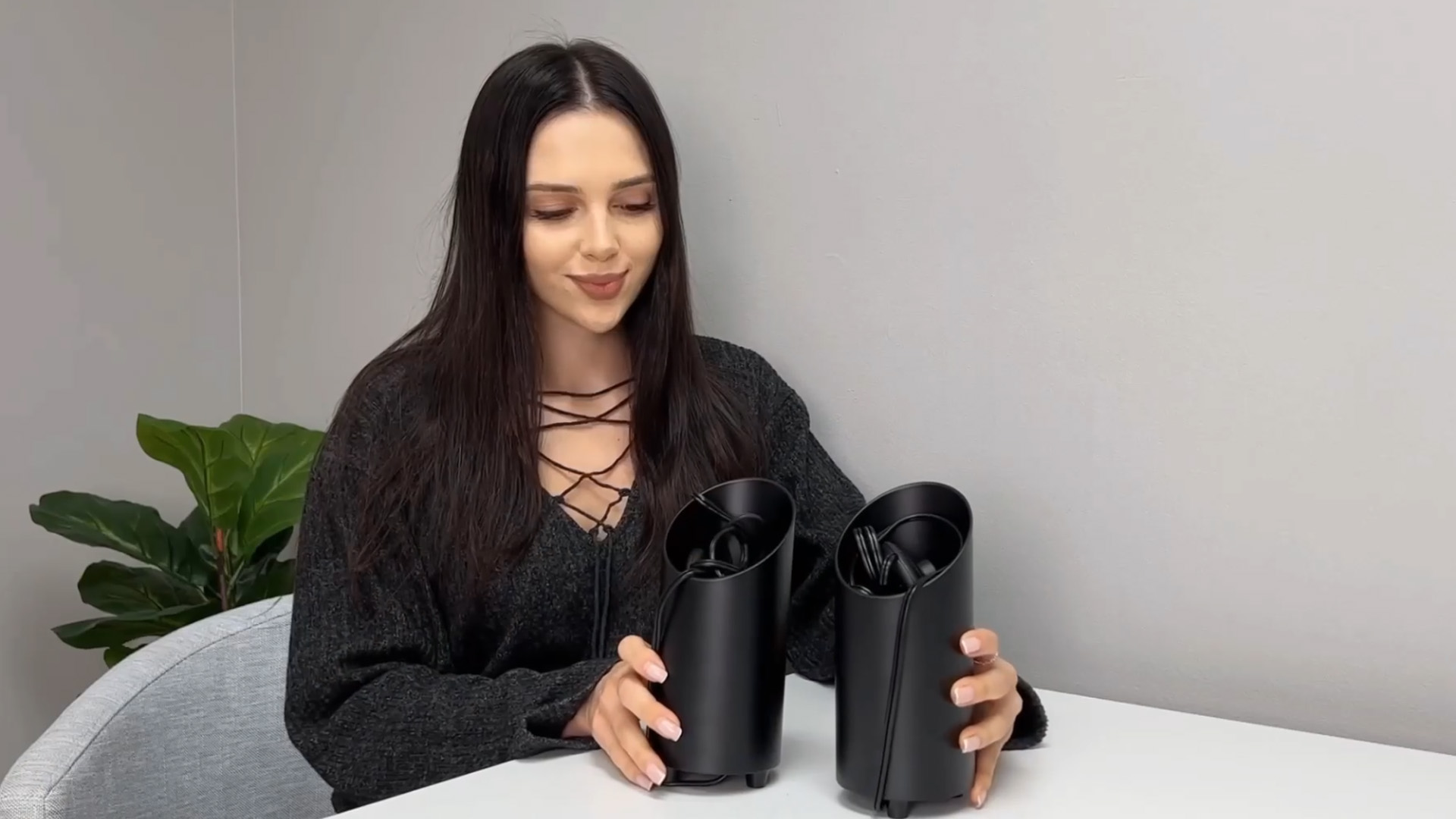 thumbnail video image 2 of SUNVIE Uplight Indoor Modern Eco Friendly Black LED Floor Lamp with Clear Glass, 2 of 9