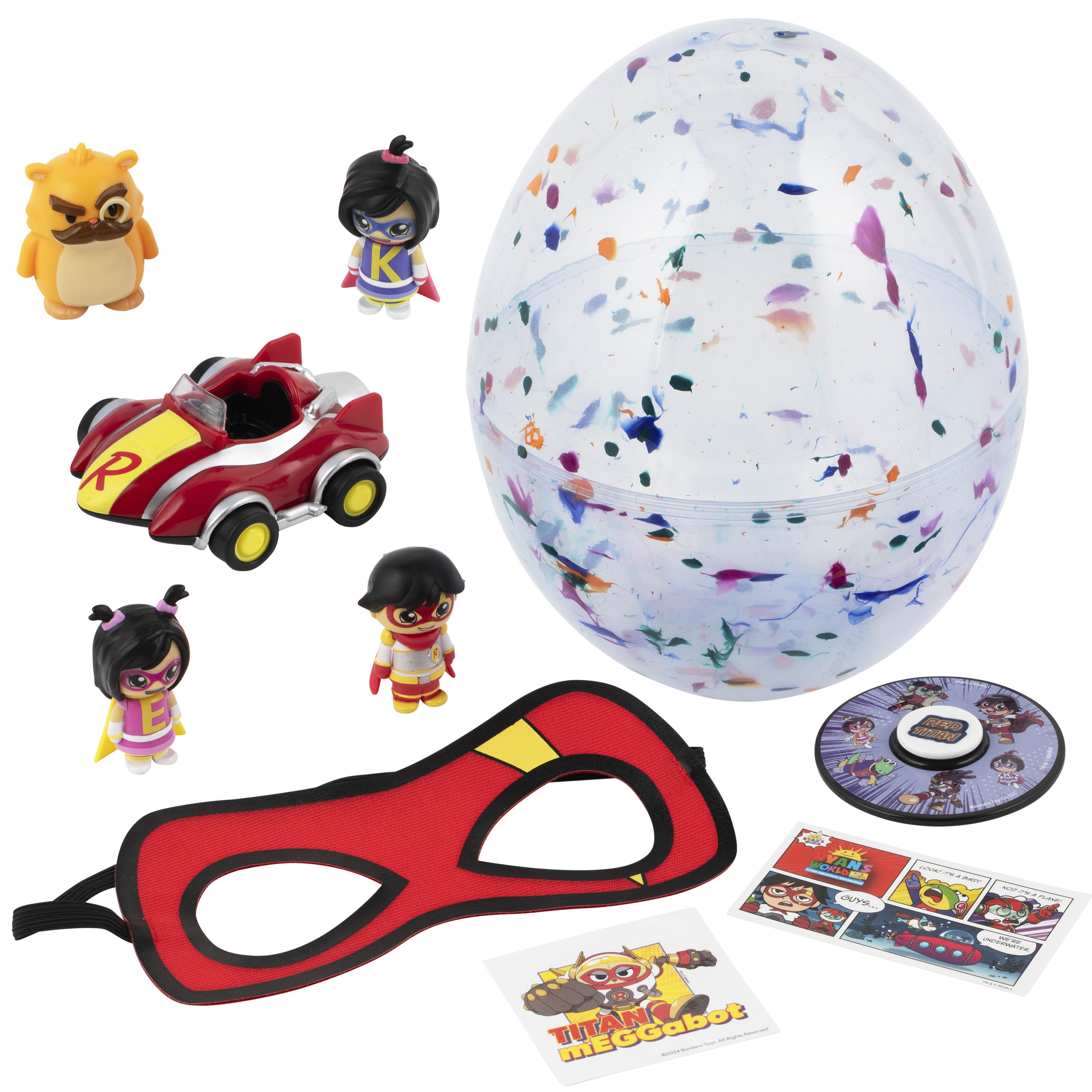 thumbnail video image 2 of Ryan's World The Movie Mega Microverse Medium Mystery Egg Toy with Figure Ages 3+, 2 of 5