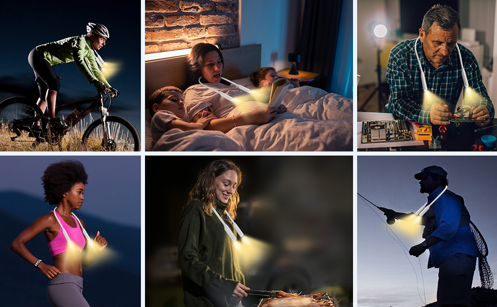 thumbnail video image 2 of Rechargeable Anion LED Neck Light, 3-Color & Stepless Dimming Reading Lighting, Bendable Neck Light, Perfect Book Light for Reading in Bed, Knitting, Camping, Repairing, Book Lovers Gifts，White, 2 of 8