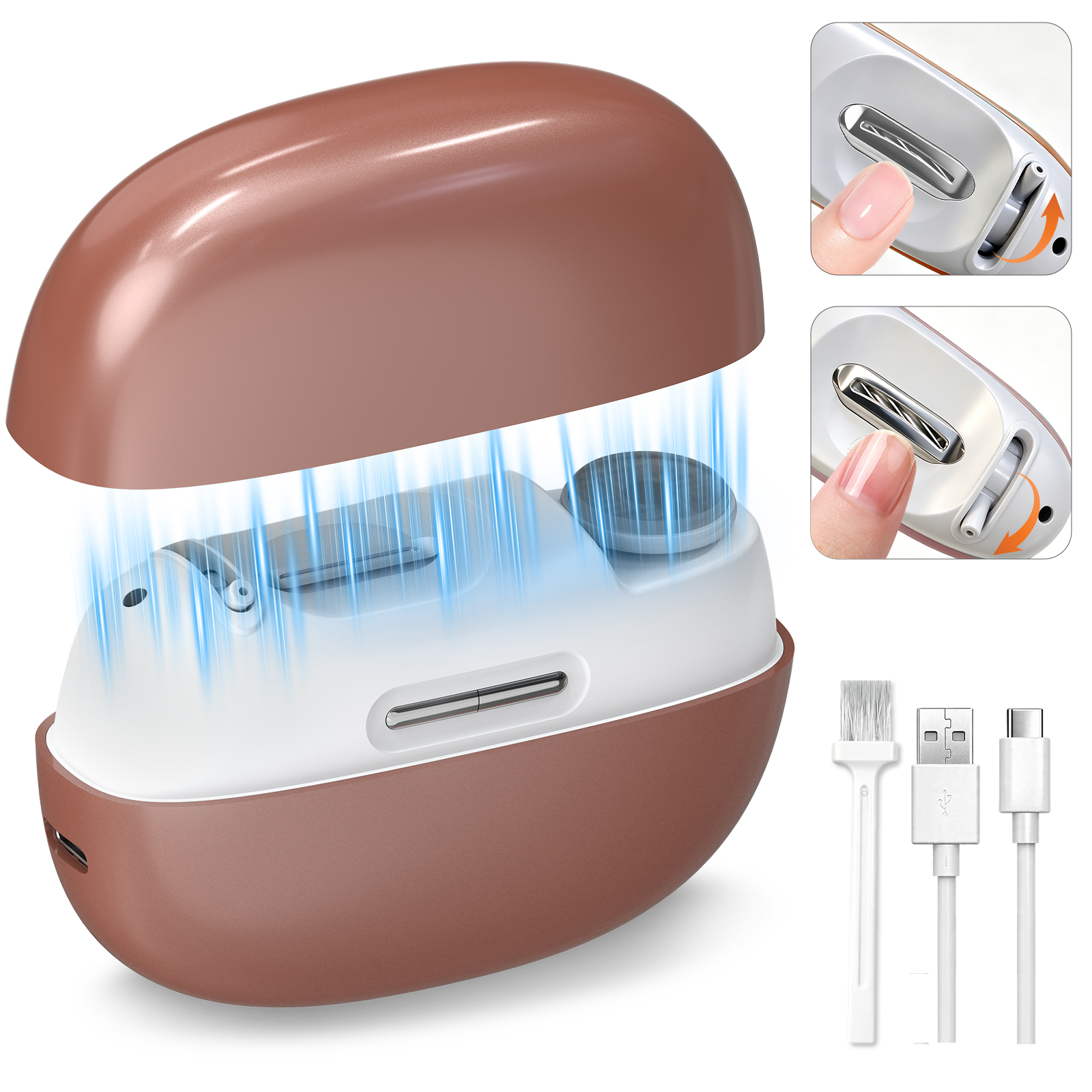 thumbnail video image 2 of Electric Nail Clipper for Seniors, 2 Opening Sizes for Thick and Thin Nails, Fast & Safe Trimming Rose Gold, 2 of 8