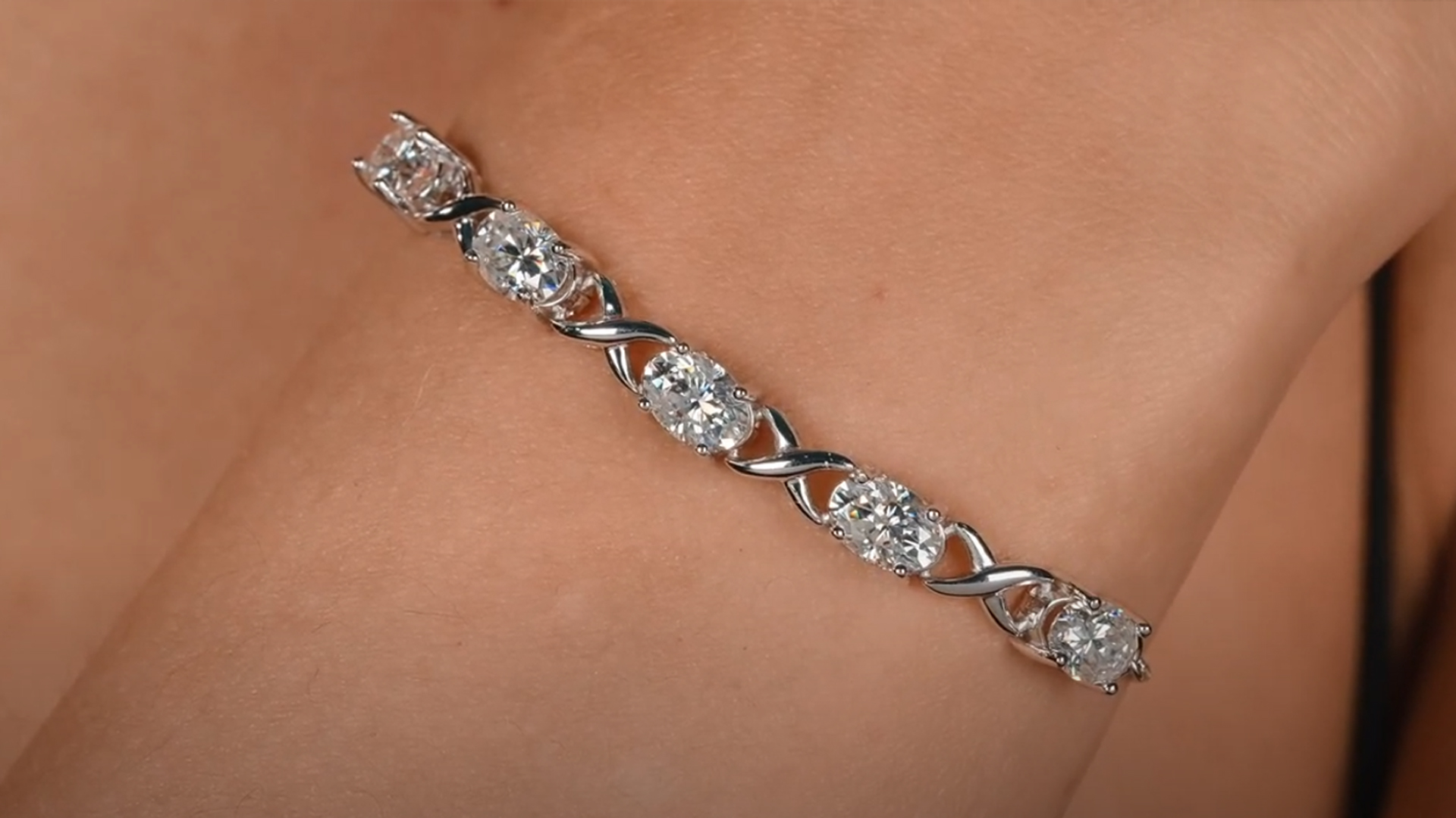 thumbnail video image 2 of Gem Stone King 18K Rose Gold Plated Silver Red Ruby Bracelet for Women (5.00 Cttw, Gemstone July Birthstone, Oval 7X5MM, Fully Adjustable up to 9 inches), 2 of 5