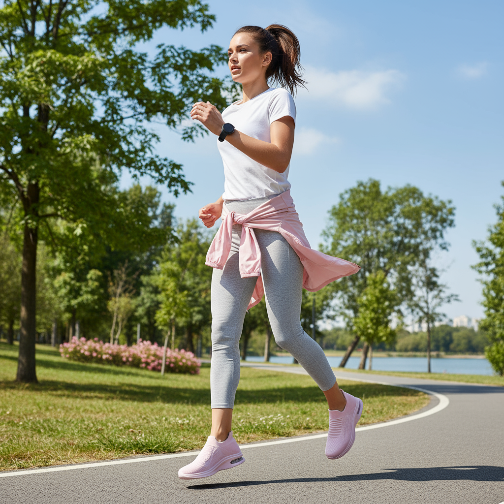 thumbnail video image 2 of vibdiv Walking Shoes for Women Comfort Non Slip Tennis Shoes Workout Travel Gym Sneakers zapatos para mujer Pink Size 6.5, 2 of 8