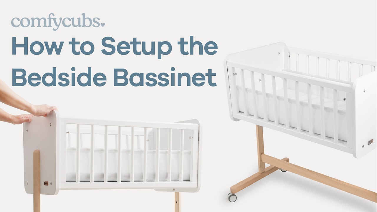thumbnail video image 2 of Comfy Cubs Wooden Bedside Bassinet Sleeper - Safe Baby Crib - Baby Sleeper Bed Crib for Infants, 2 of 8