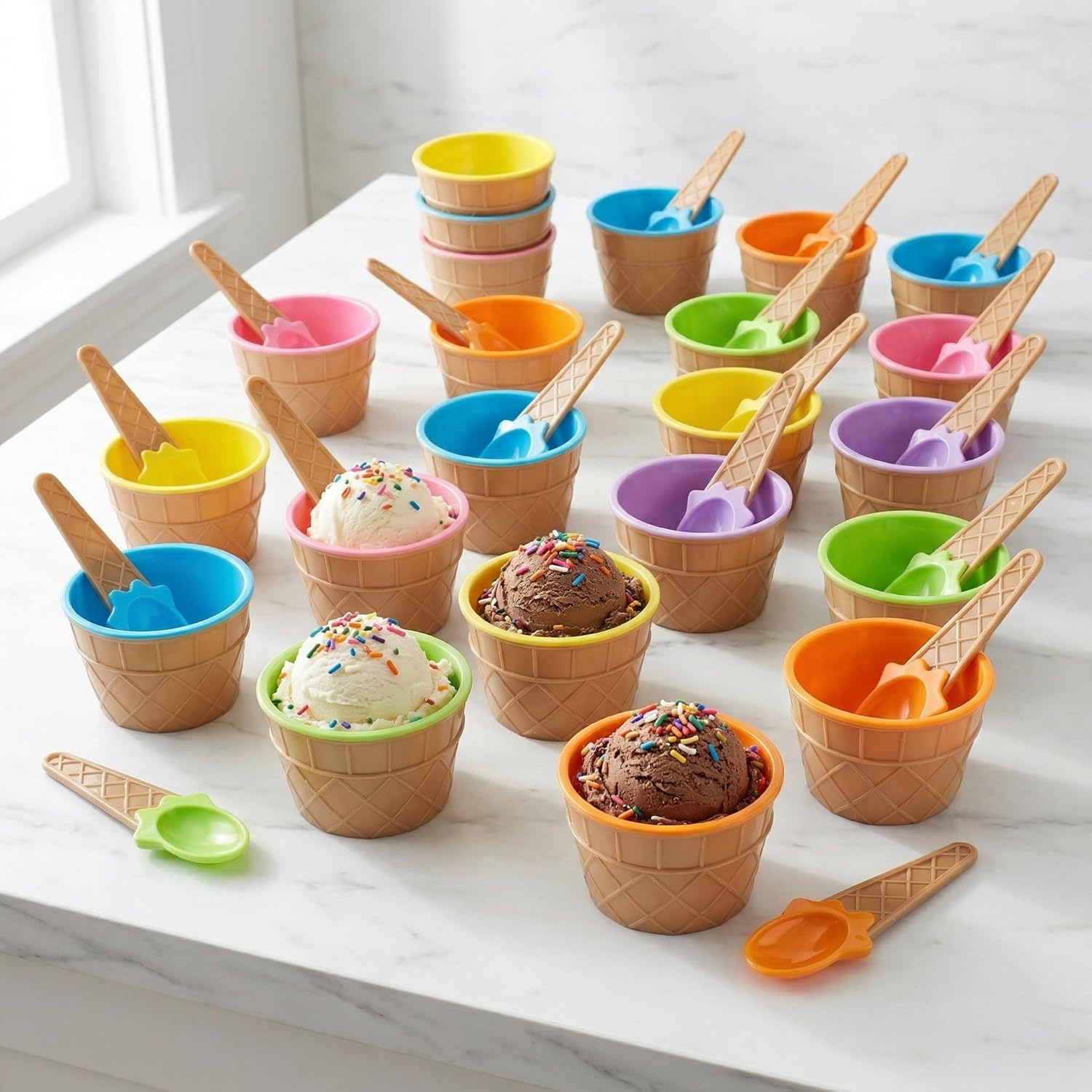 thumbnail video image 2 of Cute Ice Cream Bowl Spoon Ice Cream Cup Children'S Plastic Bowl Pink 1Pc Ice Bowls Ice Cup Couples Bowl Dessert Pk, 2 of 4