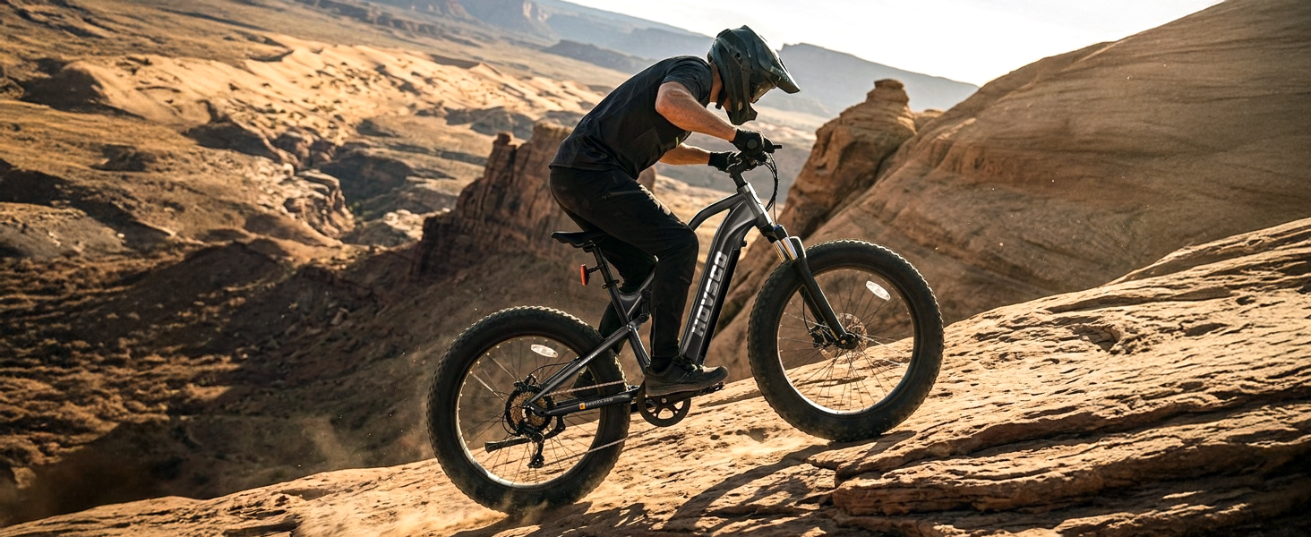 thumbnail video image 2 of HOVSCO Electric Bike, 750W Motor, 28MPH Pedal Assist, 26'' Fat Tire E Mountain Bike, Hydraulic Disc Brakes, 48V 15AH Tested to UL 2849 Standard by SGS, 2 of 11