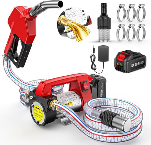 thumbnail video image 2 of TaskStar 460W Cordless Fuel Transfer Pump 12GPM Battery Powered Diesel Pump with 4.0Ah Battery Auto-Stop for Diesel Kerosene Machine Oil, 2 of 6