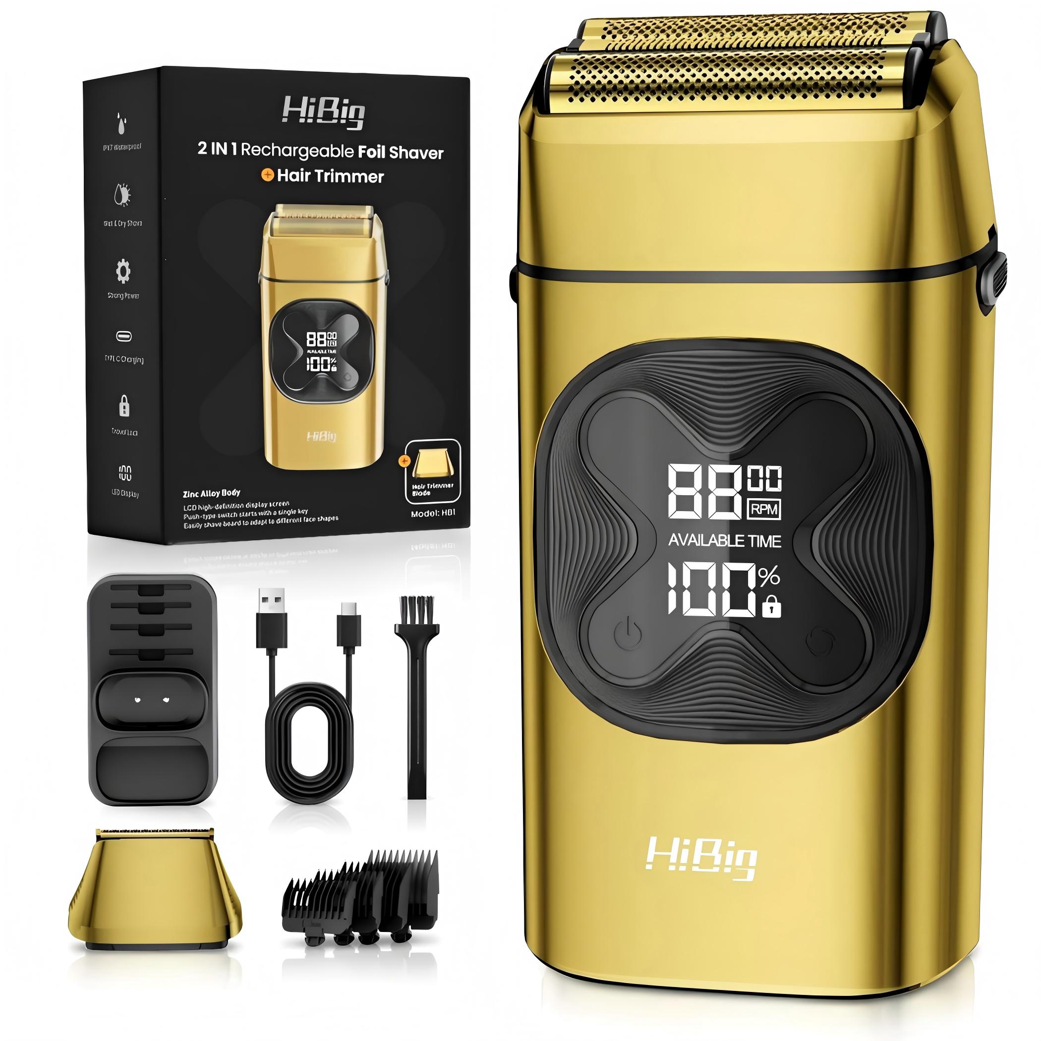thumbnail video image 2 of Electric Foil Shavers for Men: 2-in-1 Beard Trimmer for Men, Facial Razor USB-C Rechargeable, Foil Lithium Titanium Foil Shaver Mens Shaving Kit, IPX7 Waterproof, Cordless, USB Charge Dock,Black, 2 of 9