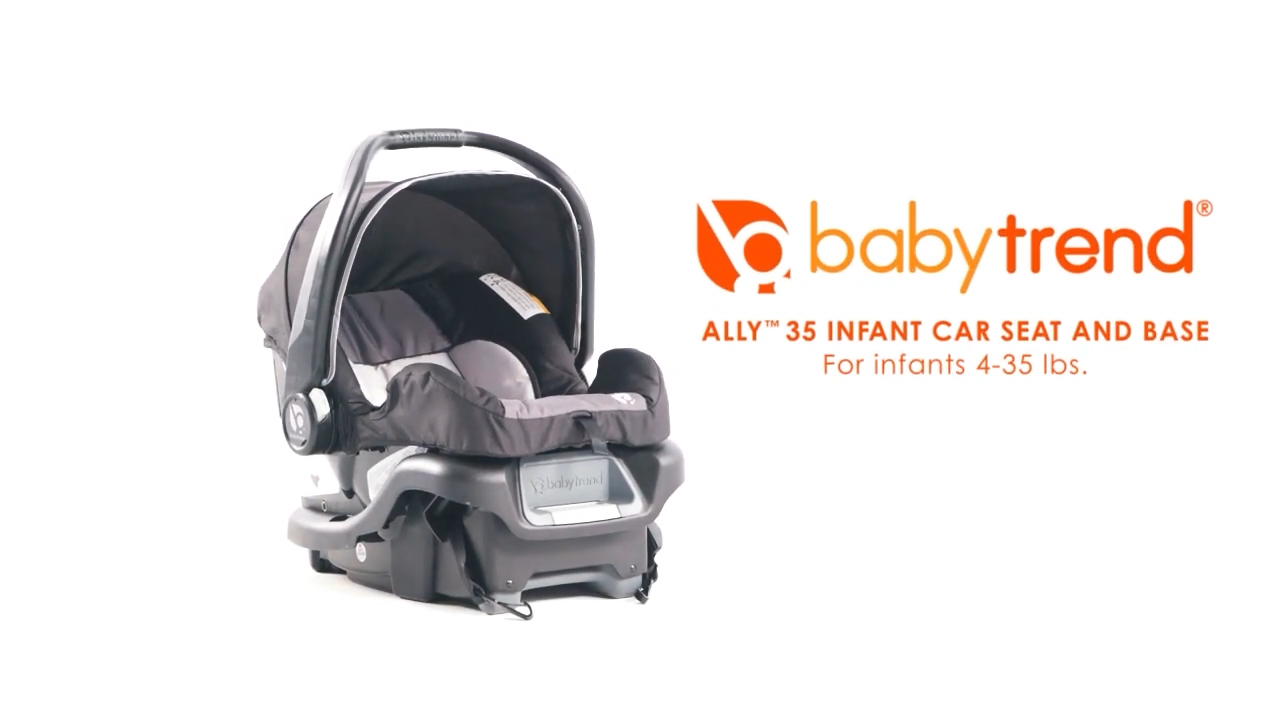 thumbnail video image 2 of Baby Trend Ally Adjustable 35 Pound Baby Car Seat with Base, Gray (2 Pack), 2 of 7