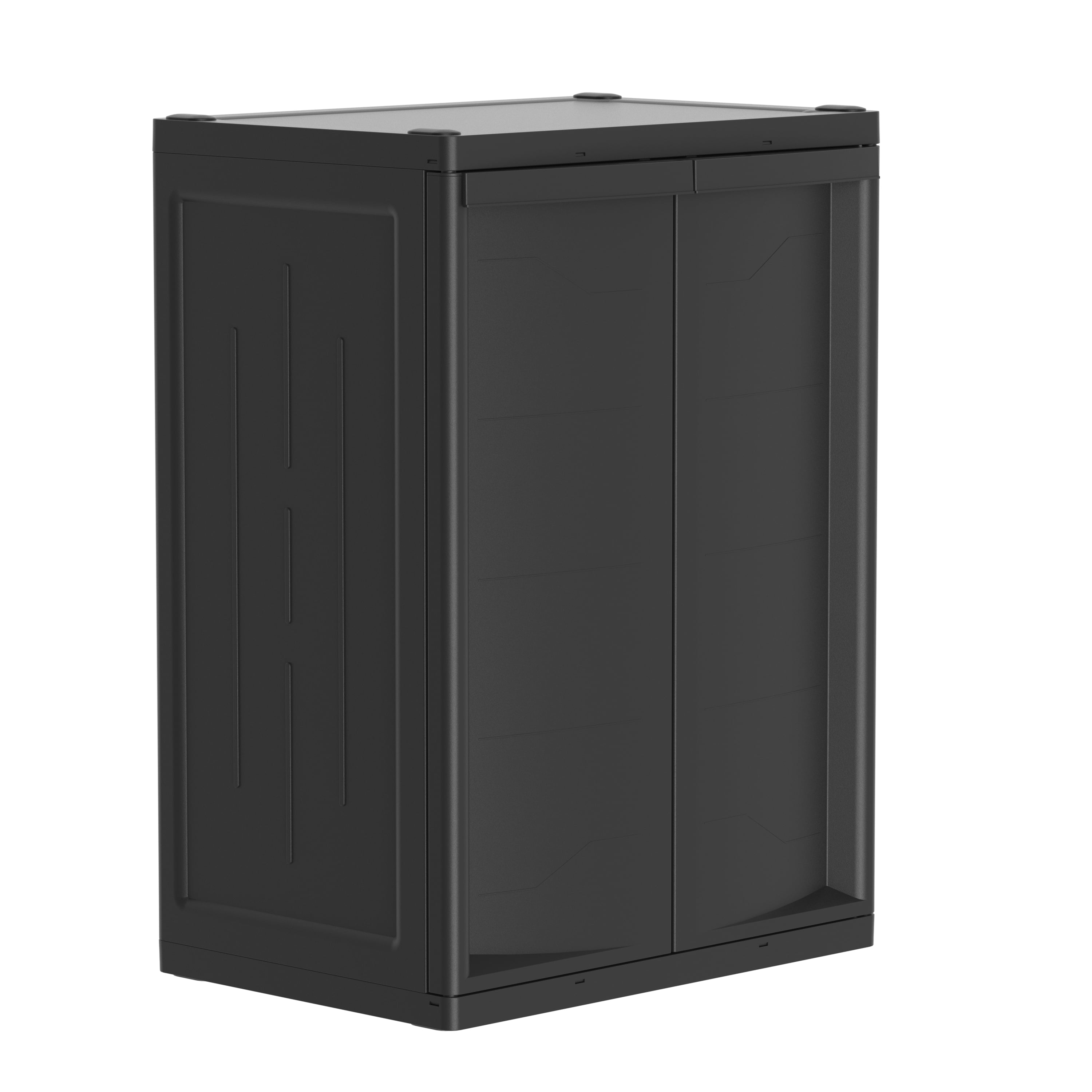 Hyper Tough Plastic 4-Shelf Garage Storage Utility Cabinet, Black Finish