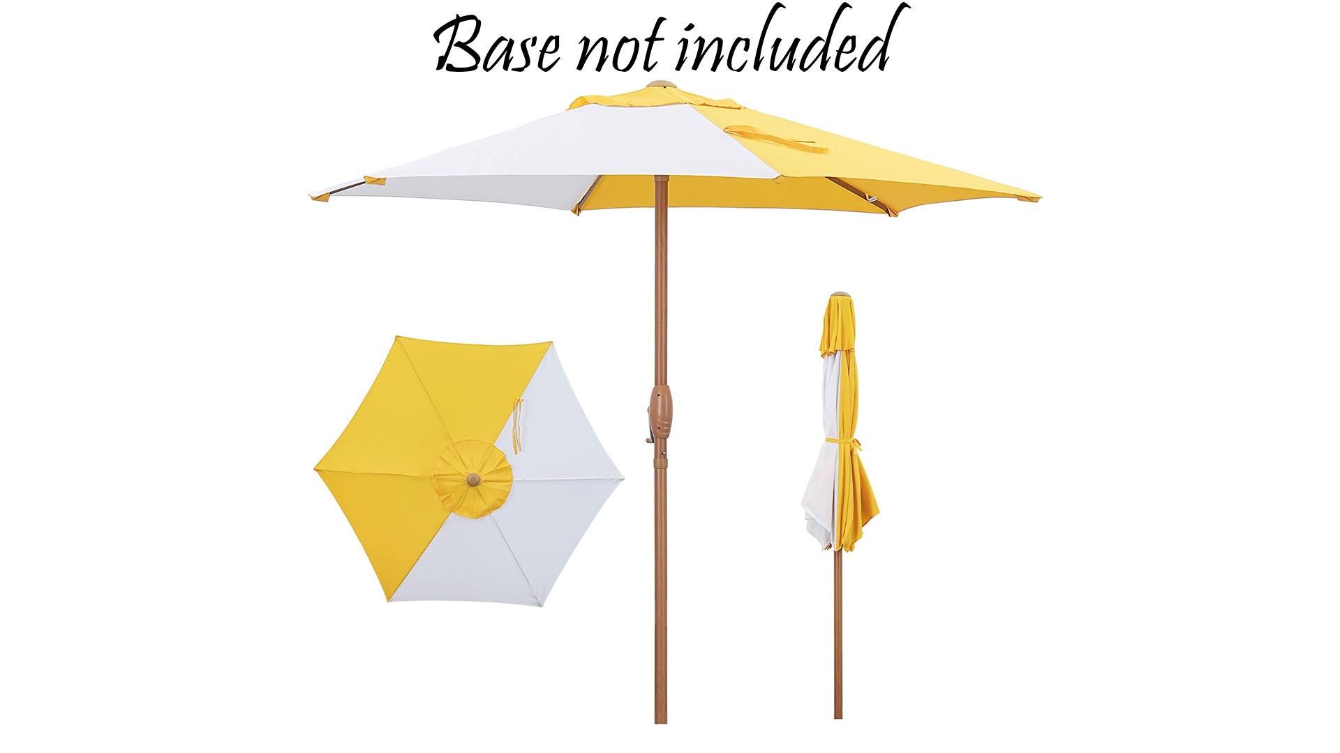 thumbnail video image 2 of Autlaycil 7.5ft Yellow and White Patio Umbrella, Sun Shelter UV 50+ Plus Protection for Beach, Pool, Garden, Yard, 2 of 8