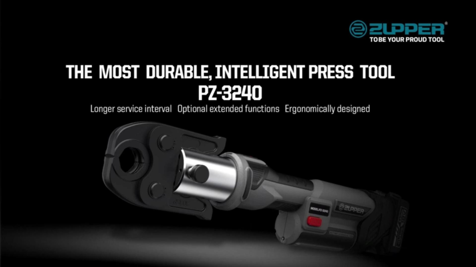 thumbnail video image 2 of ZUPPER Pro Press Tool kit with 1/2" to 2" ProPress Jaws for Copper Viega, 2pcs 4AH Battery, Fast Charger & Carrying Case, 2 of 9