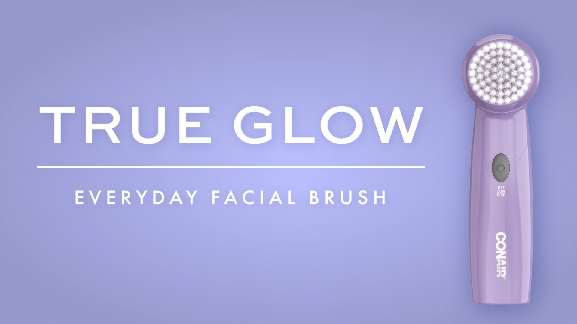 thumbnail video image 2 of Conair True Glow Battery-Operated Facial Cleansing Brush, 3 Pieces, 2 of 7