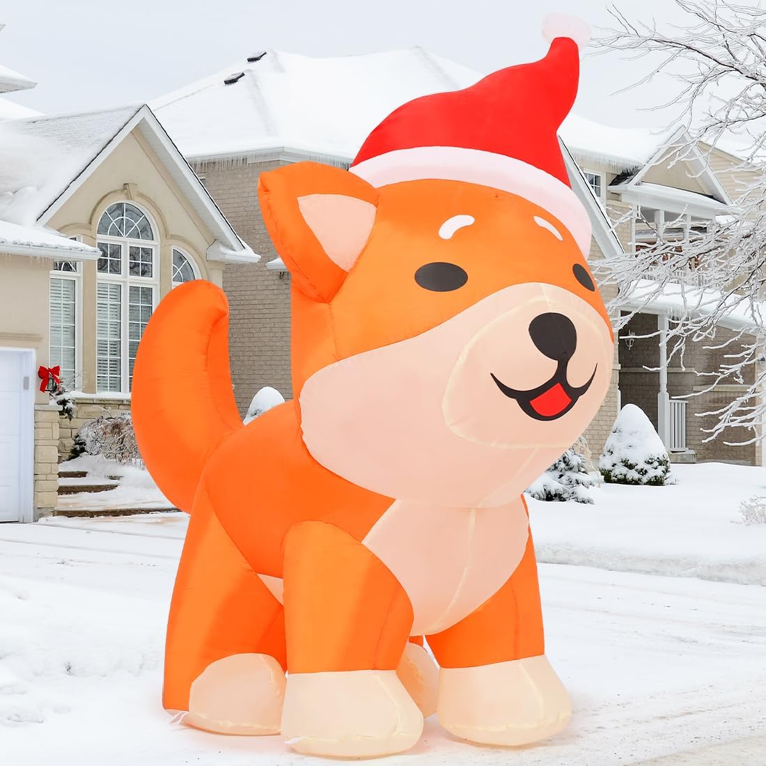 Goosh Inflatable Walmart GOOSH Christmas Inflatable Dog, 4 FT Blow Up Shiba Inu with LEDs ...