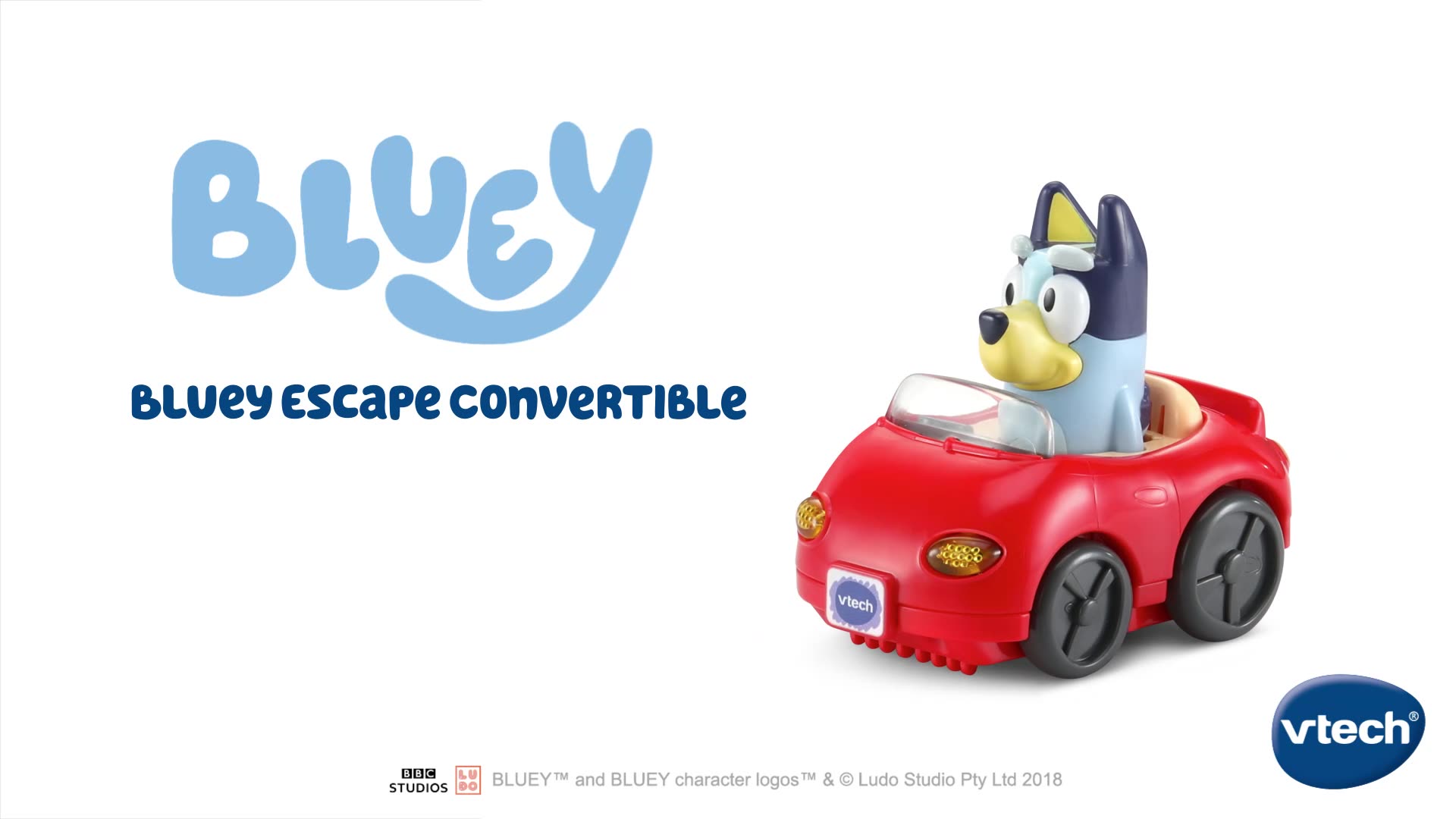 thumbnail video image 3 of VTech® Bluey Bluey Escape Convertible, Vehicle Play Toy for Infant and Toddlers, Ages 1.5 to 5 Years Old, 3 of 11