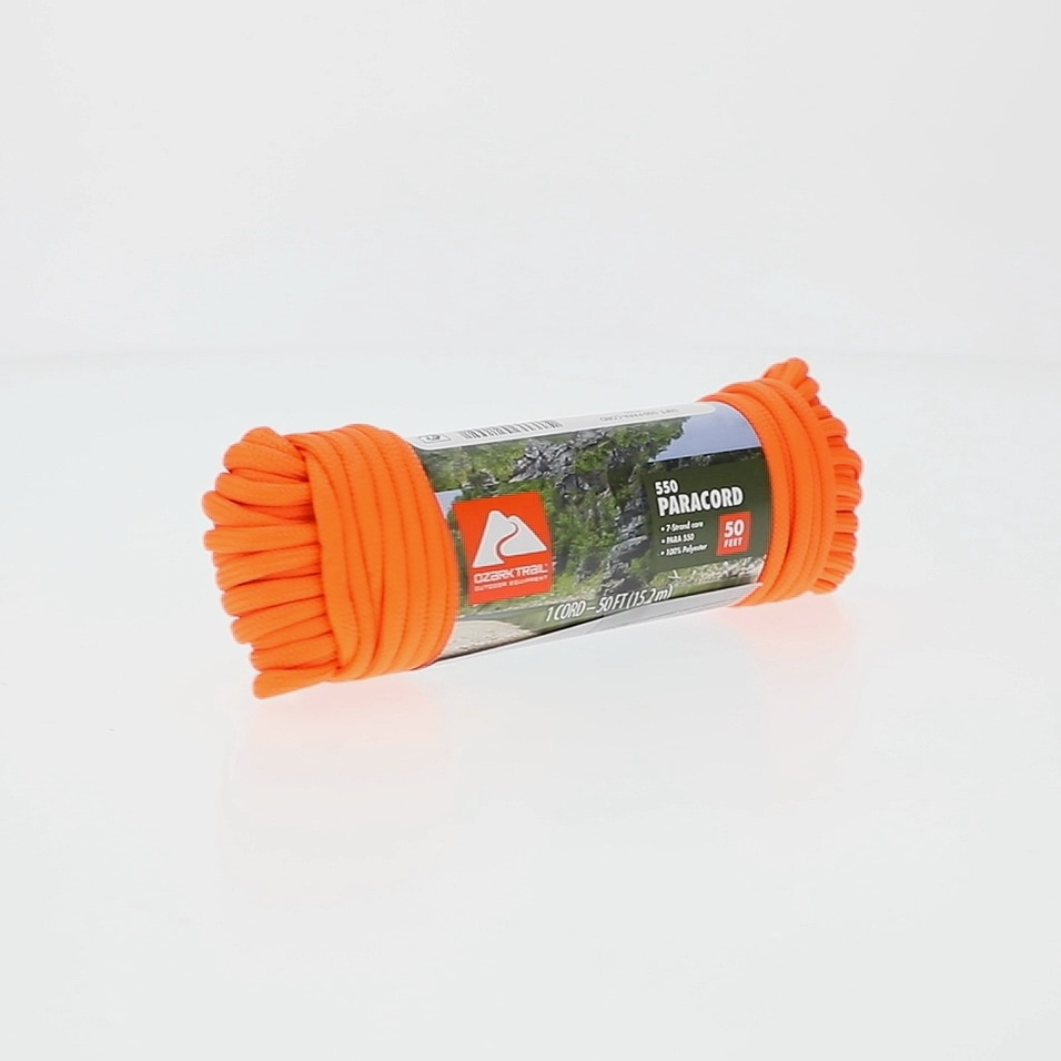 Ozark Trail 50 Foot Paracord, 550lbs Strength, 5mm Diameter, 100