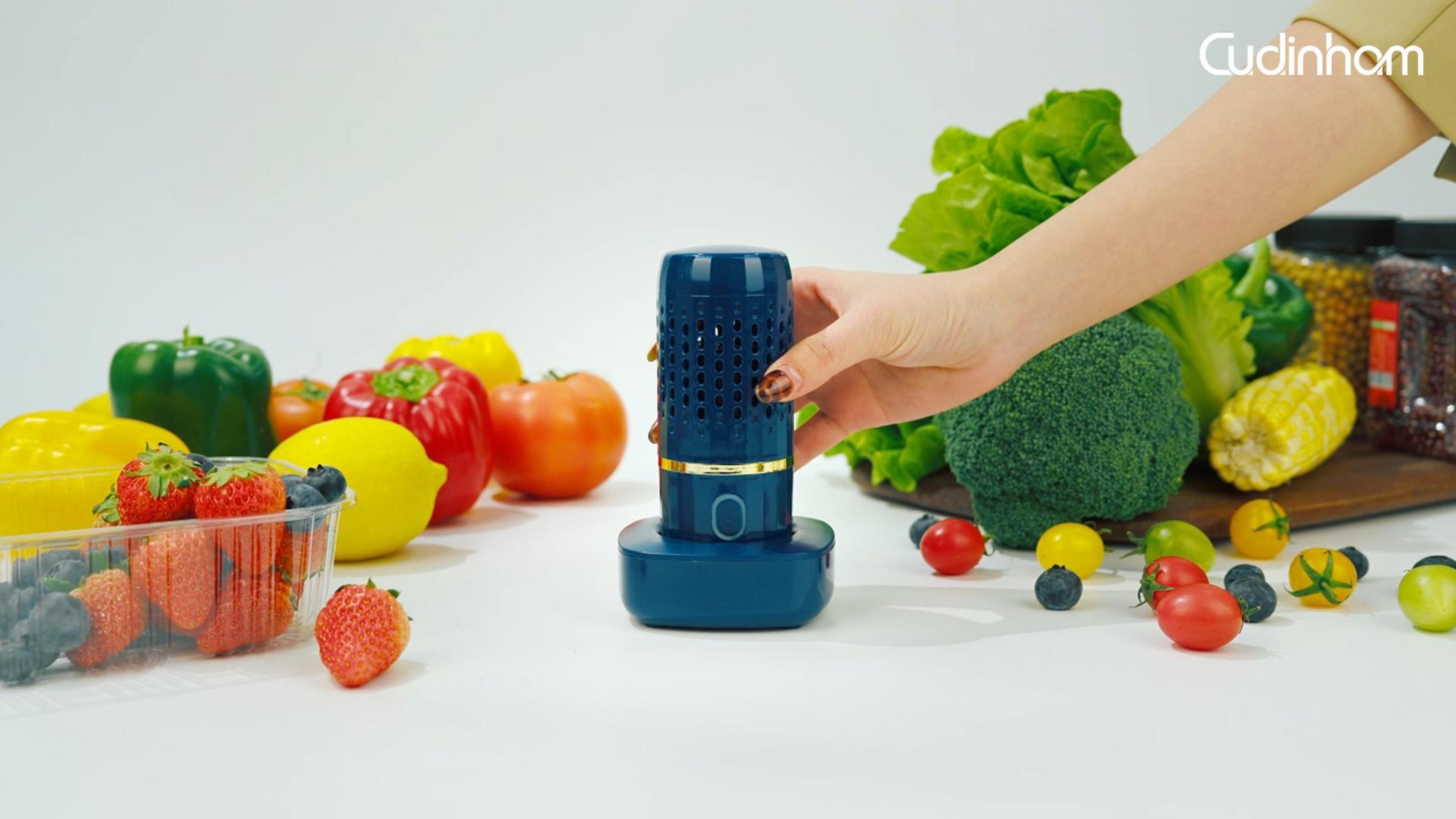 thumbnail video image 2 of Fruit and Vegetable Purifier Washing Machine Capsule Shape Cleaner Disinfection Machine OH-ion Purification Technology for Cleaning Fruits and Vegetables Rice Meat, 2 of 8
