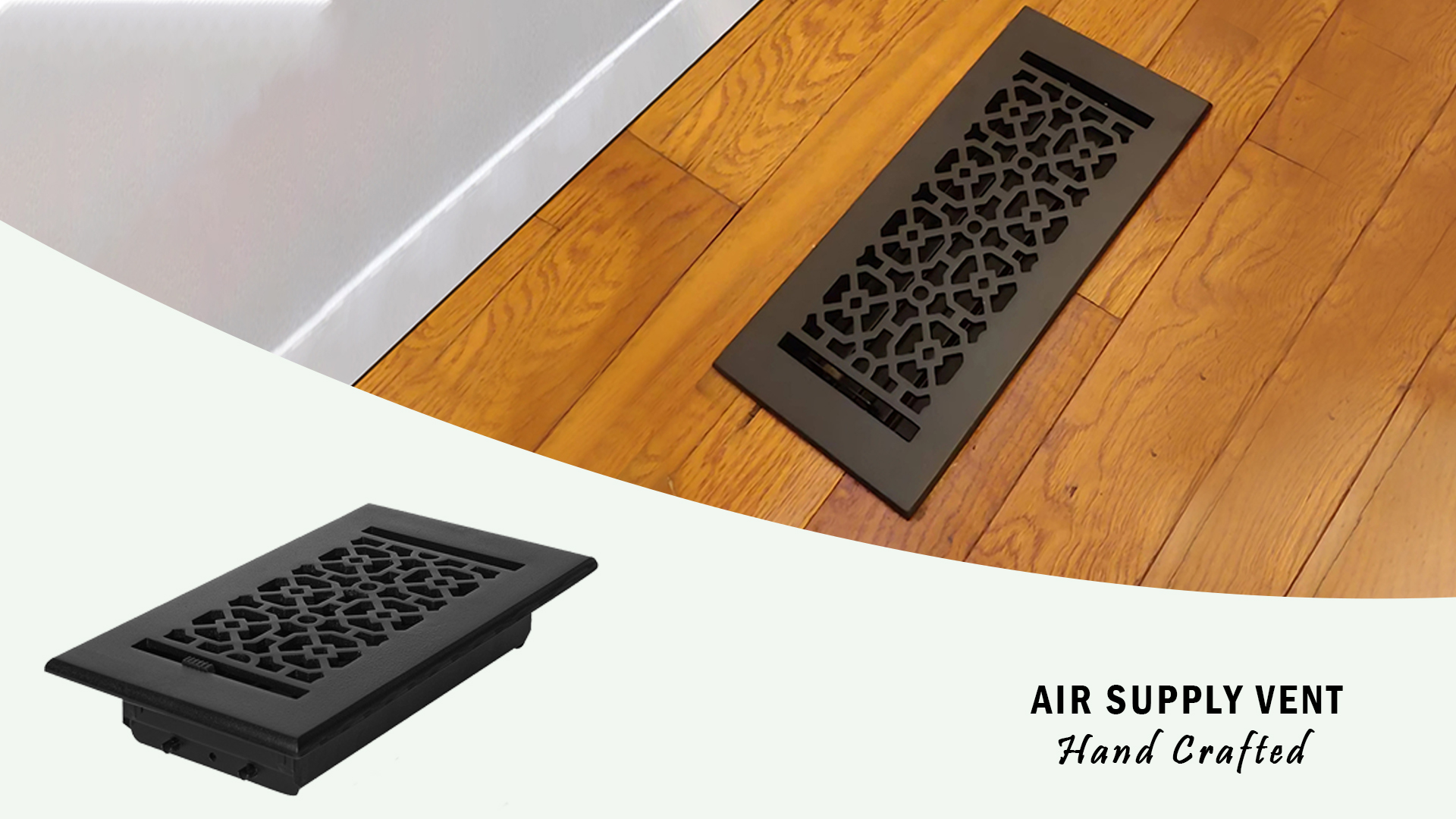 thumbnail video image 2 of Achtek Air Supply Vent 8"x 10" Duct Opening (Overall 9-1/2"x 11-1/2") Solid Cast Aluminum Register Cover | Powder Coated, 2 of 13