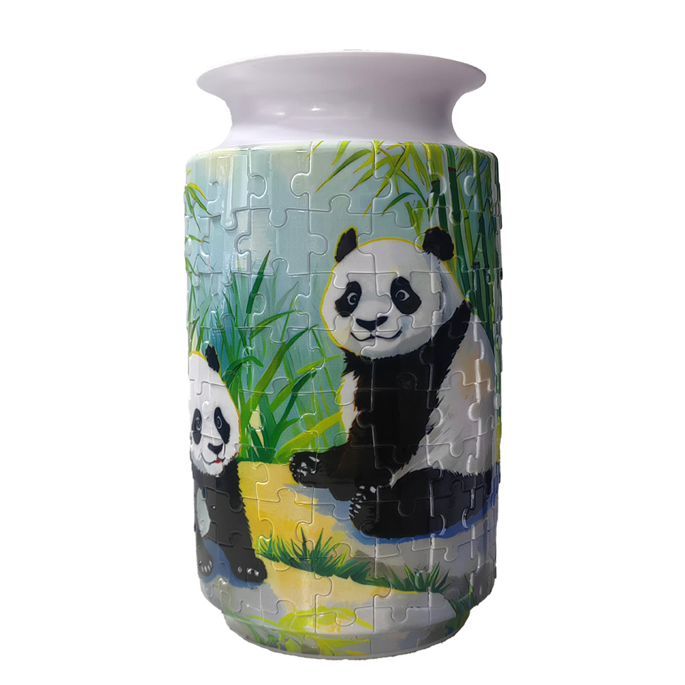 thumbnail video image 2 of 3D Puzzle Vase , 162 Pieces DIY Decorative Vase, Creative Housewarming Gifts, Panda Design, 2 of 7