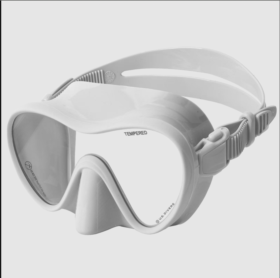 thumbnail video image 2 of U.S. Divers Adult Tropic Snorkel Mask (White), 2 of 8