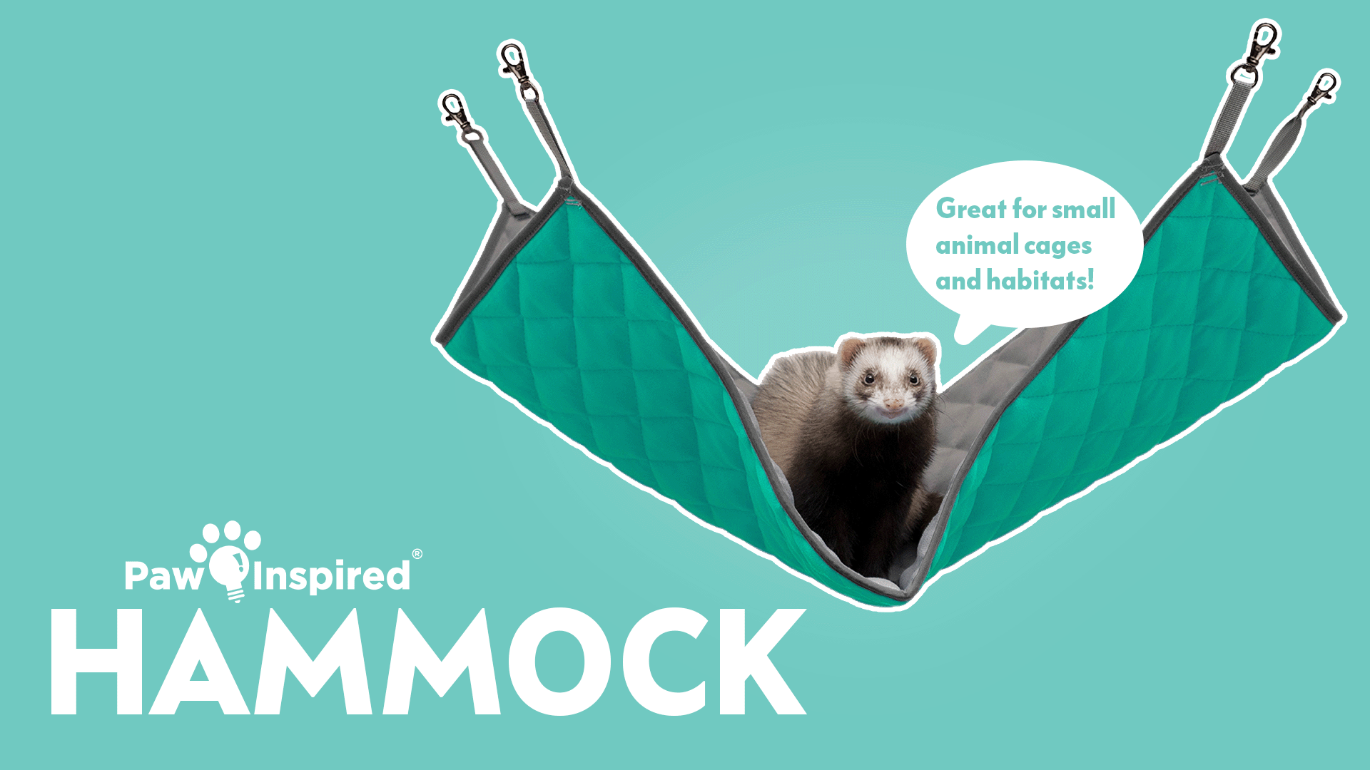 thumbnail video image 2 of Paw Inspired Ferret Hanging Hammock 27x16.5" Hideout Bed Large for Ferret Critter Nation Cage Accessories | Hideaway Toy for Ferrets, Guinea Pigs, Rats, Chinchilla, Sugar Gliders, Cats (Gray/Green), 2 of 8