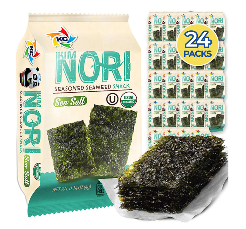 thumbnail video image 2 of Kimnori Organic Seaweed Snacks Seasalt 0.14 Ounce (Pack of 24), 2 of 14
