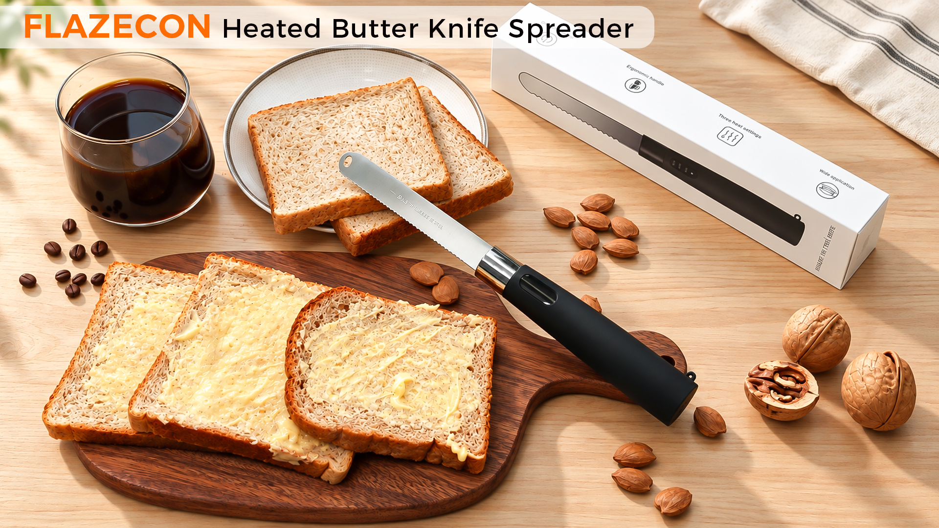 FLAZECON Electric Heated Butter Knife, Rechargeable Butter Spreader ...