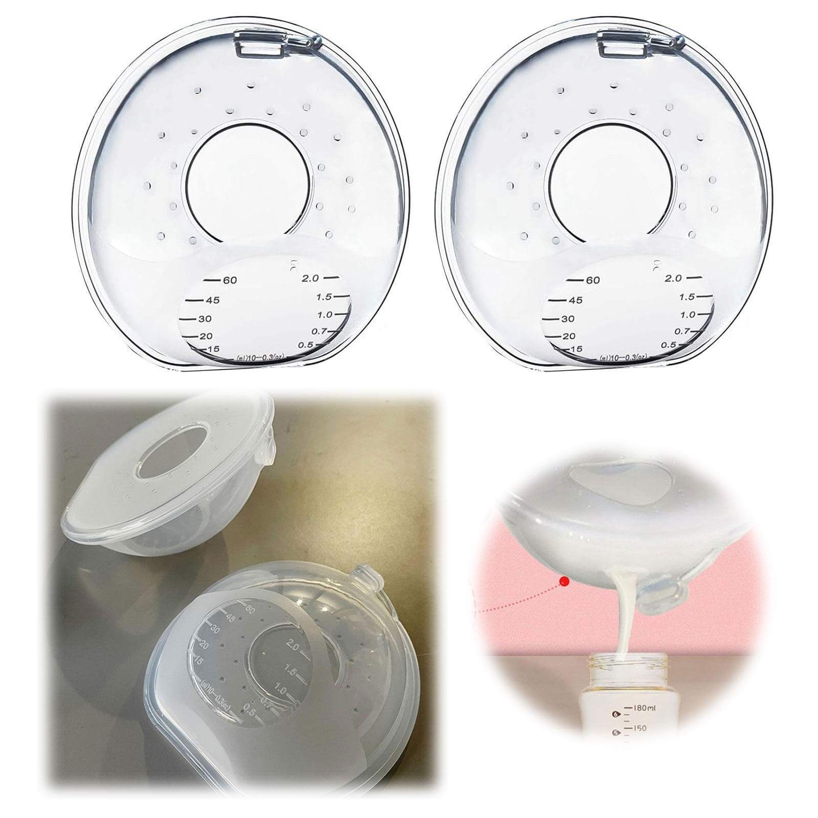 thumbnail video image 2 of CoreLiving Milk Collectors for Breastfeeding, 2-Pack Silicone Breast Milk Catcher & Colestrum Collector, Reusable Nursing Cups for Leak-Free Comfort, Wearable Milk Saver Shells for Active Nursing Mom, 2 of 10