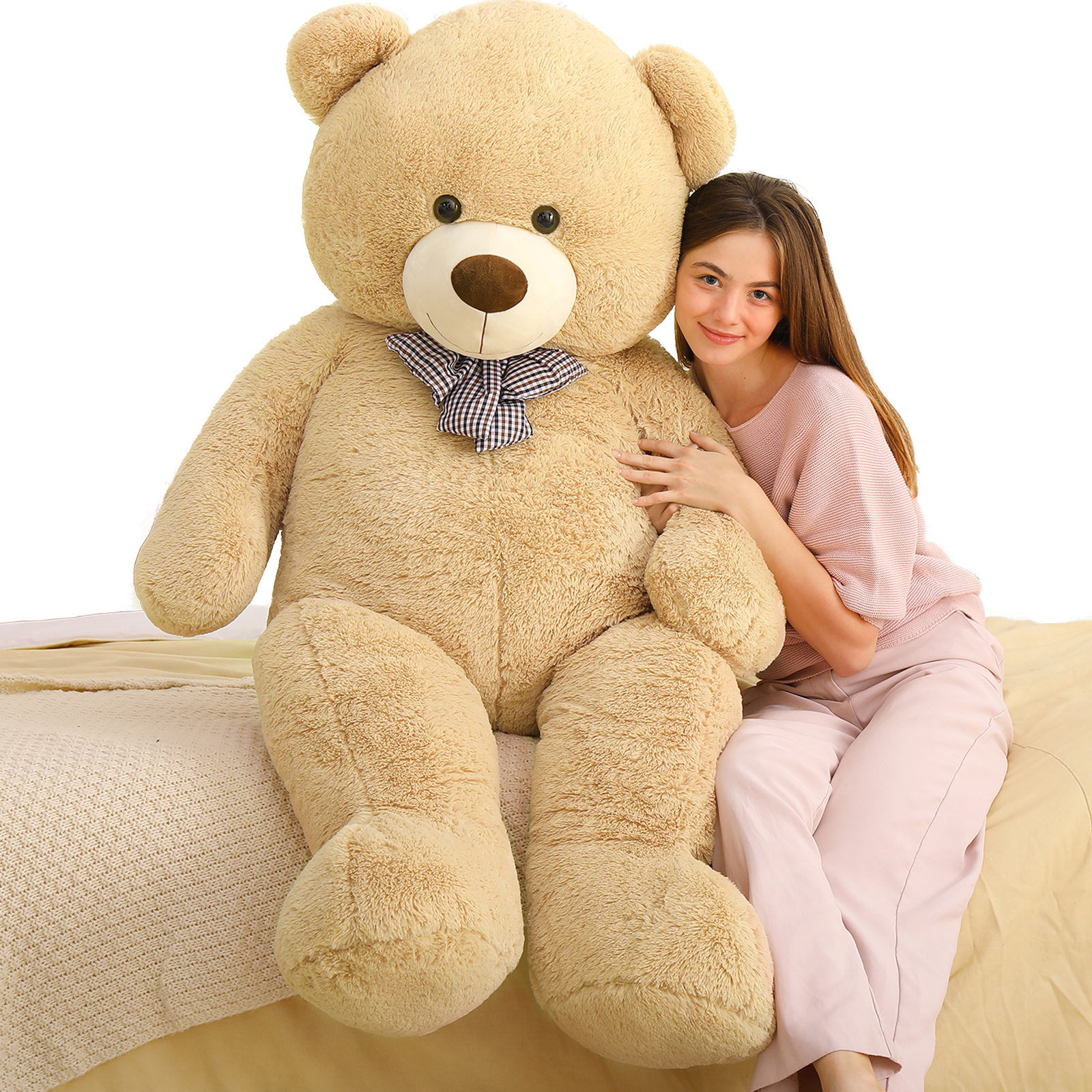 thumbnail video image 2 of MorisMos 5ft Teddy Bear Stuffed Animal Human Sized Teddy Bear Plush Toy, 2 of 9