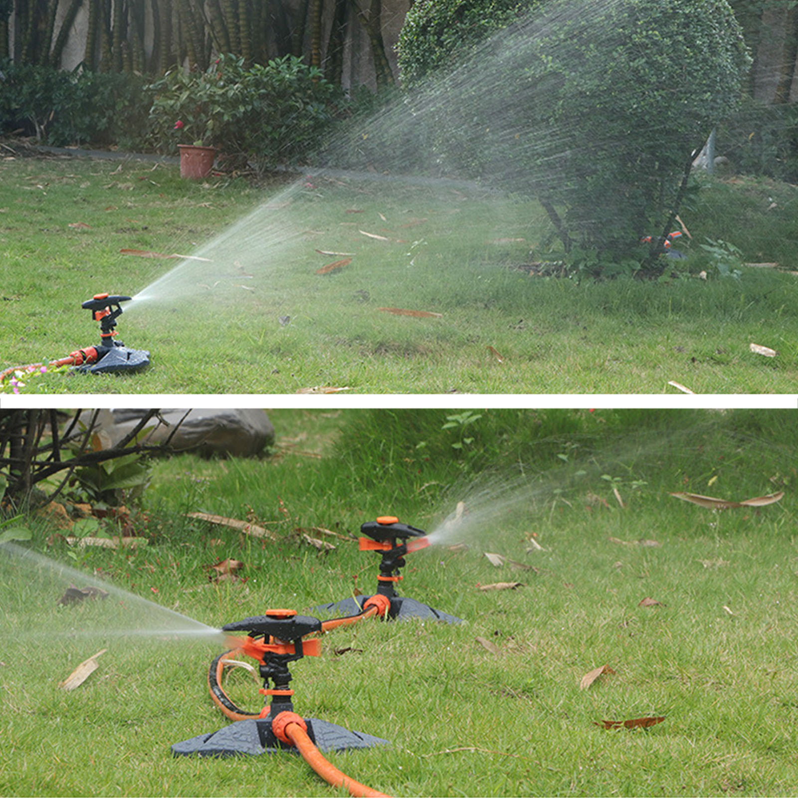 thumbnail video image 2 of Upgrade 360-Degree Rotating Garden Sprinkler - Automatic Irrigation System for Grass & Yard - Connectable to Garden Hose, Adjustable Water Flow, Ideal for Lawn Watering & Garden Maintenance, 1pc, 2 of 10