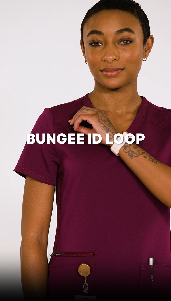 thumbnail video image 2 of Dickies Balance Scrubs Top For Women V-Neck DK875, 2 of 8