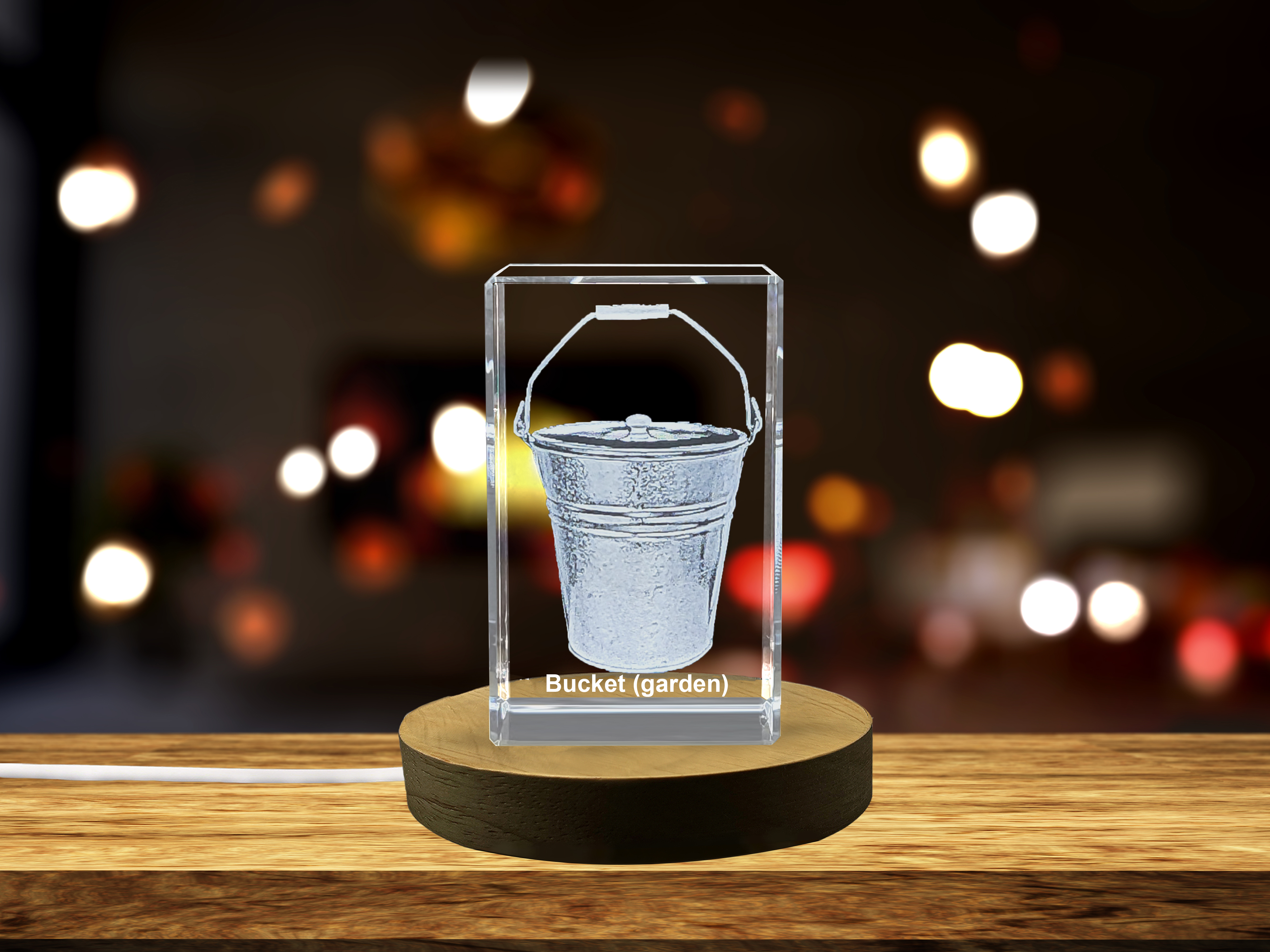 thumbnail video image 2 of Verdant Oasis - Garden Bucket Immortalized in 3D Engraved Crystal, 2 of 7