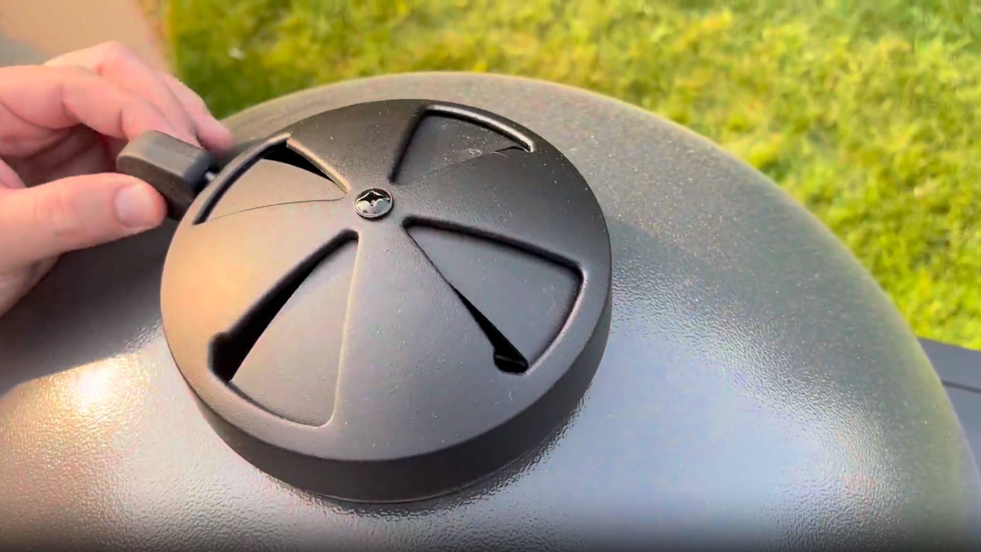 thumbnail video image 2 of Brand-Man RODEO Steel 22 Inch Kamado Charcoal Grill & Smoker, Cabinet Style Egg Grill with 22" Cast Iron Grates, Grilling Basket, Large Prep Table Cart, 2 of 11