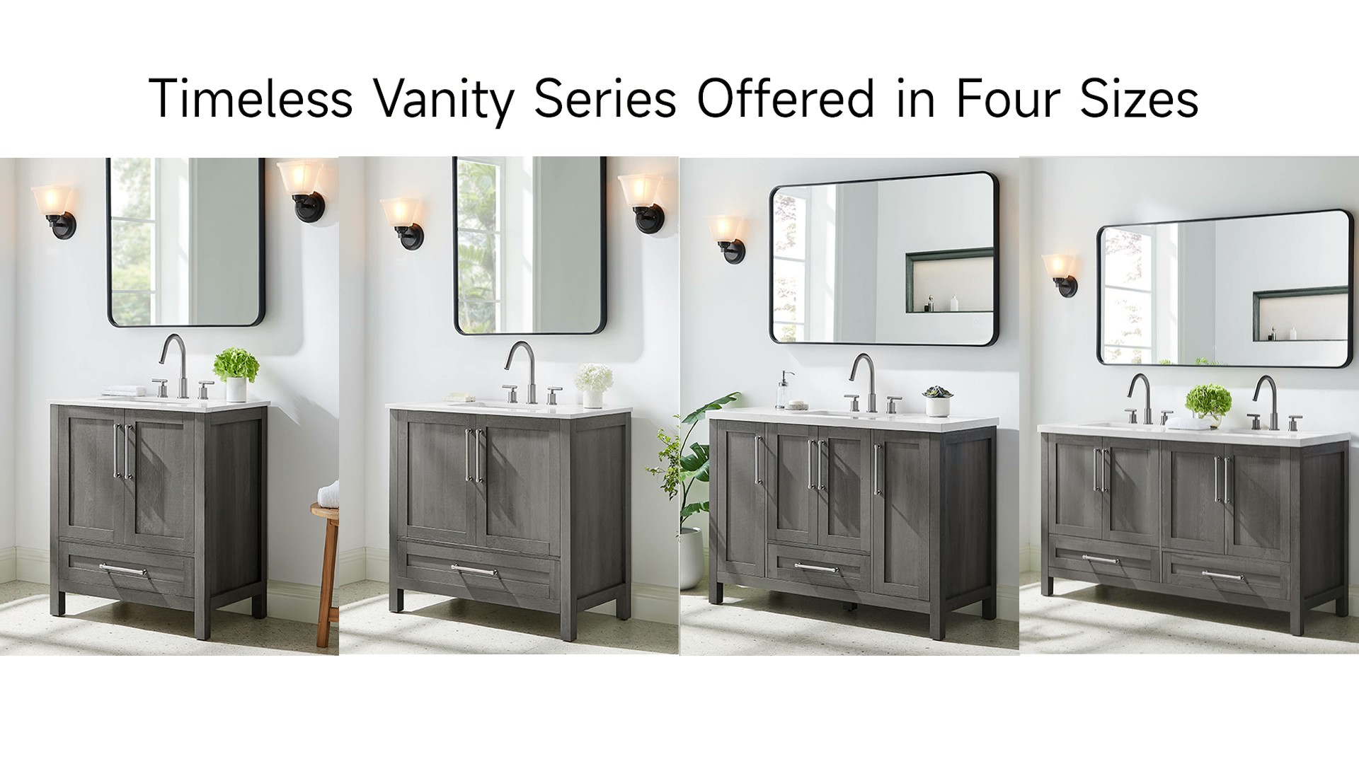 thumbnail video image 2 of BridgePoint Home Daisy 48" Single Sink Bathroom Vanity in Grey with White Stone Top, 2 of 17