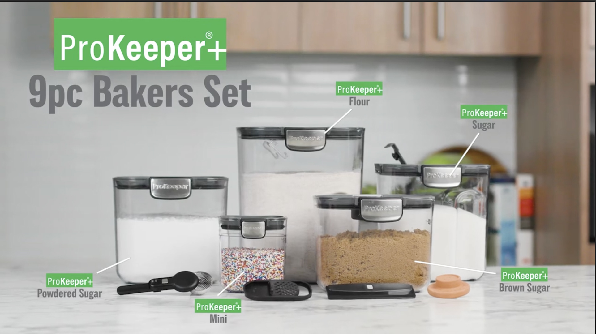 ProKeeper+ 9-Piece Baker's Storage Container Set with Airtight Seal for ...