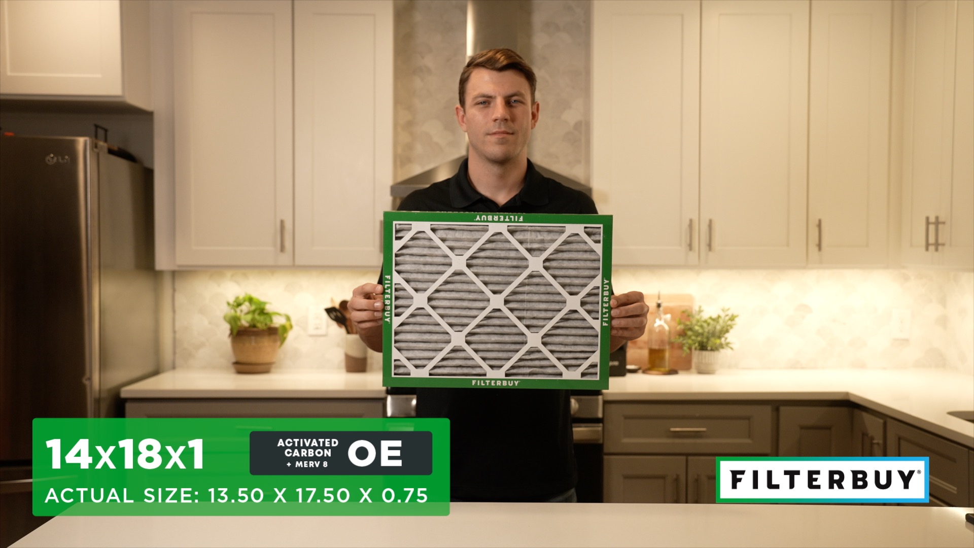 thumbnail video image 2 of Filterbuy 14x18x1 MERV 8 Odor Eliminator, Pleated HVAC AC Furnace Air Filters (2-Pack), 2 of 2