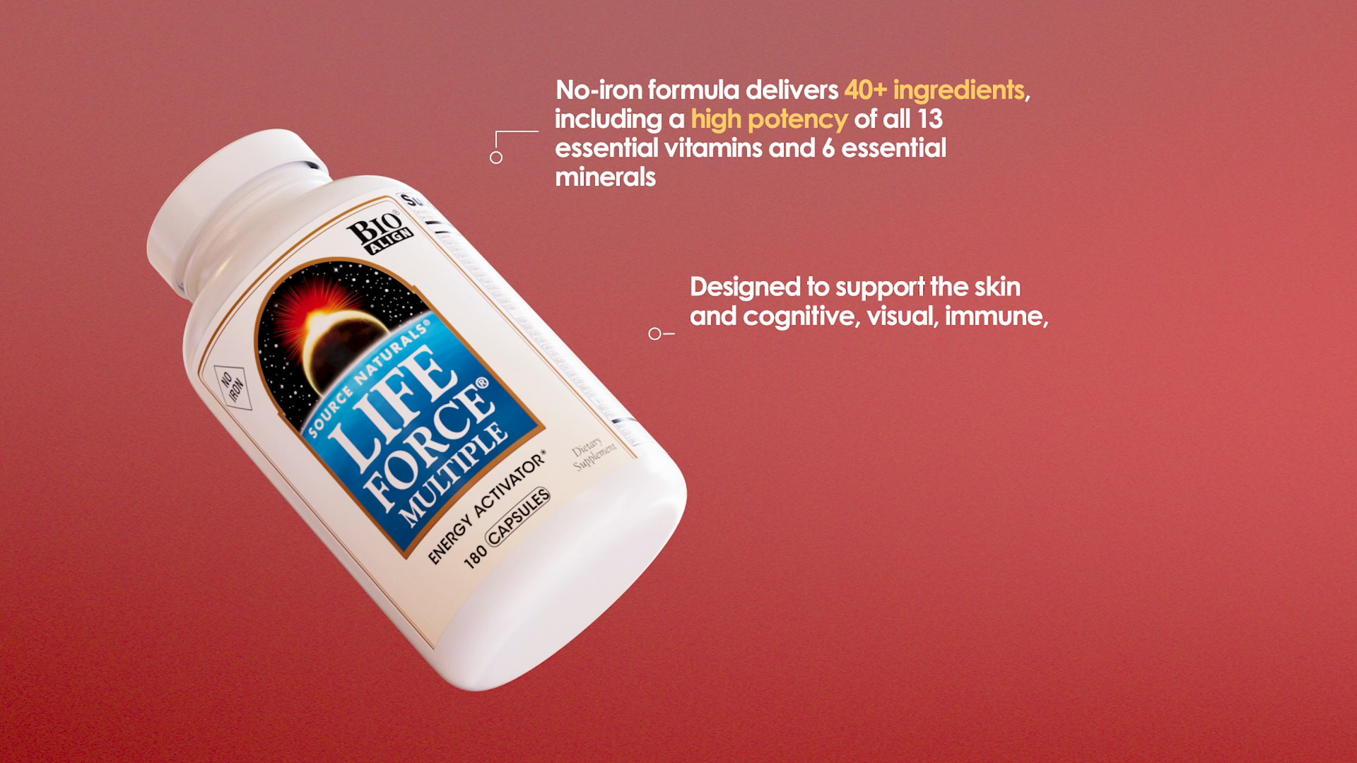 Source Naturals Life Force Multiple No Iron - 180 Capsules