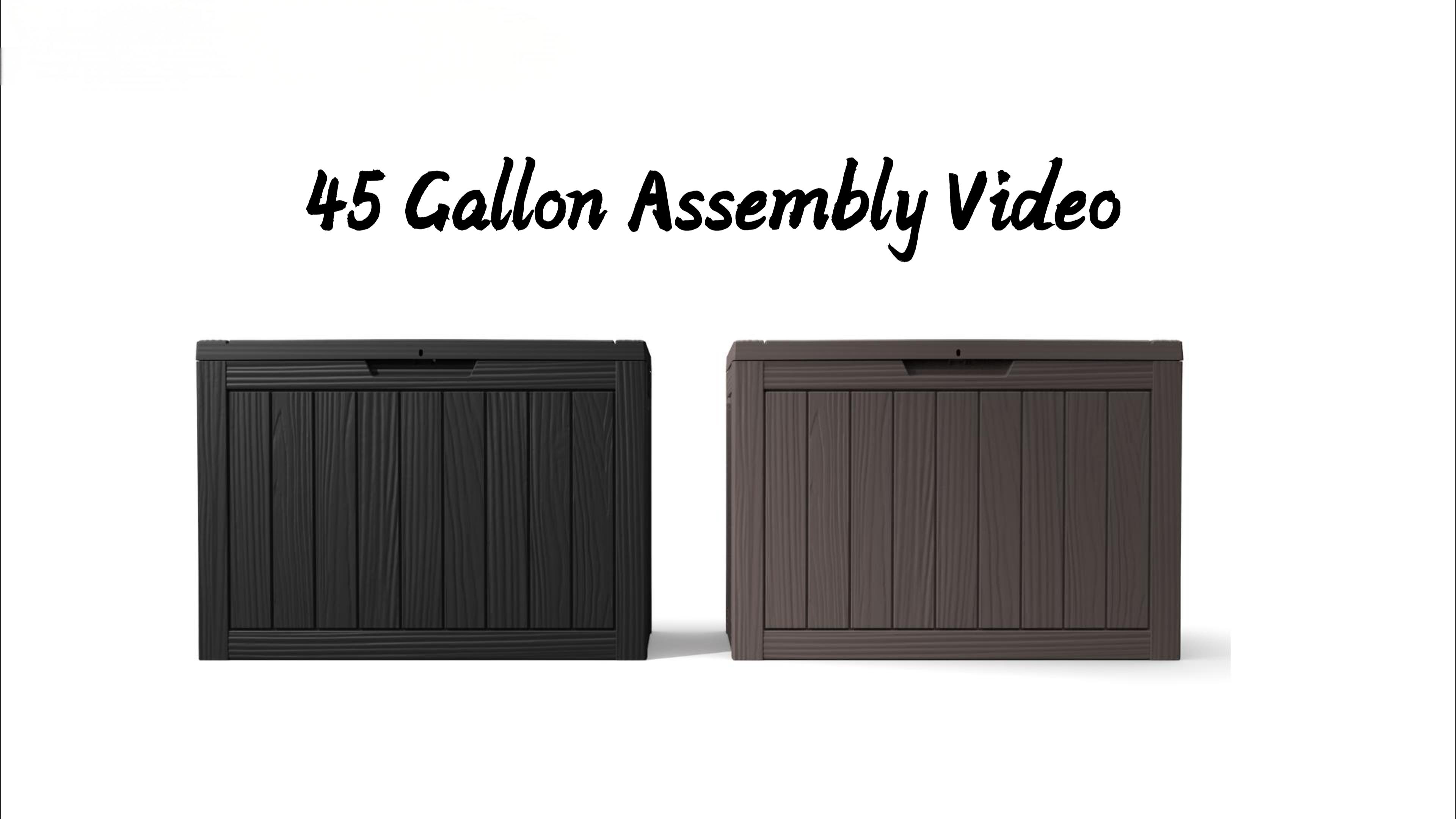 thumbnail video image 2 of EasyUp 45 Gallon Resin Deck Box, Lockable Patio Outdoor Storage Box for Furniture, Garden Tools and Tools Storage, Waterproof Outside Storage Boxes, 2 of 9