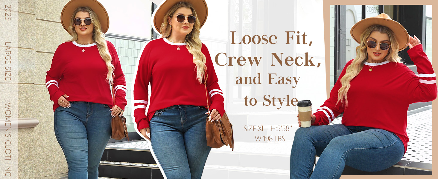 thumbnail video image 2 of Ronuti Long Sleeve Shirts for Women Color Block Casual Tops Fall Outfits 2025 Basic Tees Trendy Clothes, 2 of 8