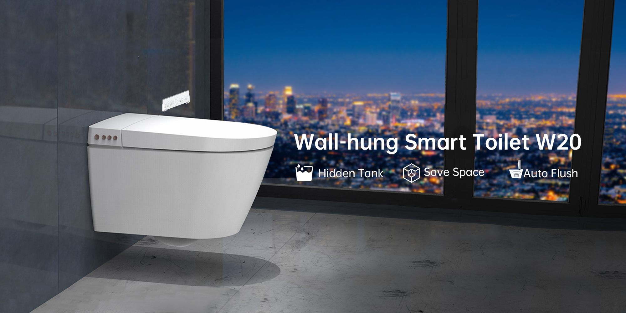 thumbnail video image 2 of EPLO  Wall-Hung Smart Toilet with Bidet Built in, Heated Seat, Elongated Smart Bidet Toilet Wall Mounted, 2 of 10