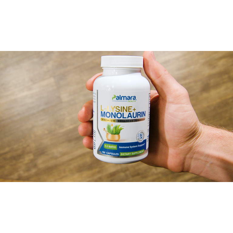 Palmara Health, L-Lysine with Monolaurin, 600mg, Vegan Capsules