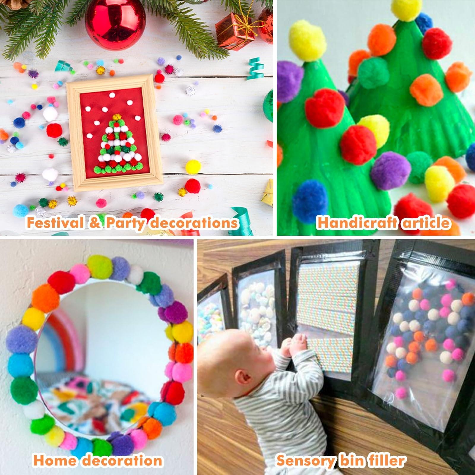 thumbnail video image 2 of Craft Pom Poms Supplies Set, 800Pcs Multicolor Assorted Pompoms For Arts And Crafts, Various Sizes For Decorations, sch○○l Projects, And Diy Gifts, Meiiso, 2 of 11
